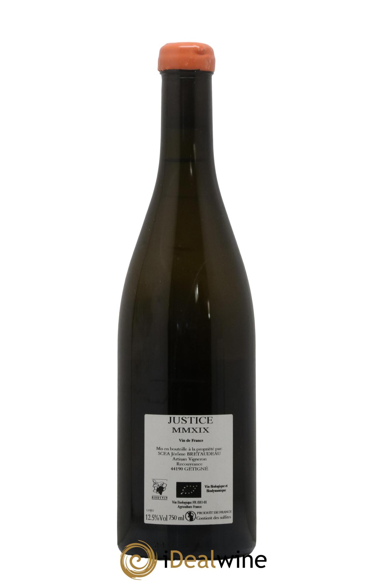 Vin de France La Justice Jérôme Bretaudeau - Domaine de Bellevue 2019 - Lot de 1 bouteille - 1