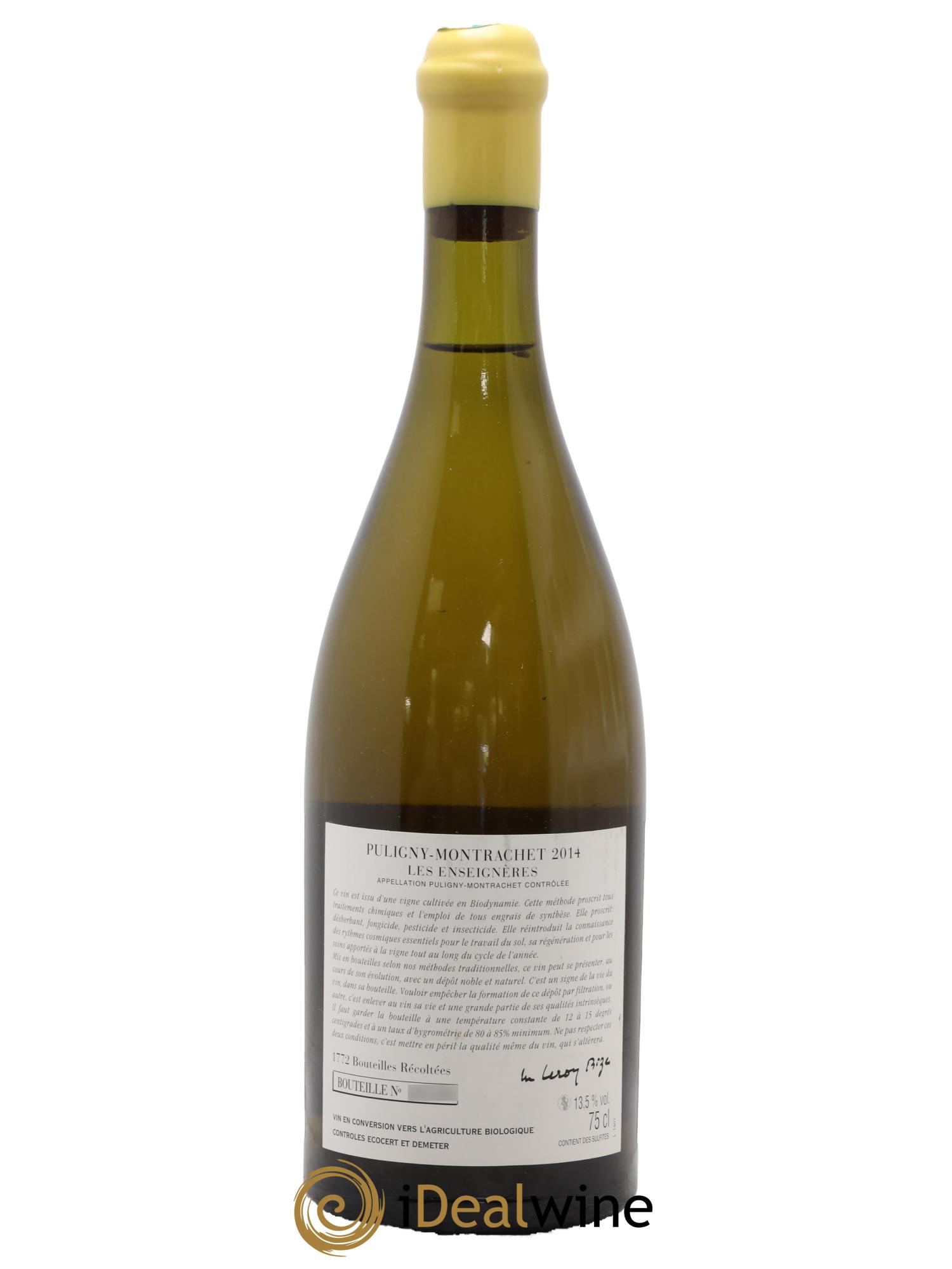 Puligny-Montrachet Les Enseignères d'Auvenay (Domaine) 2014 - Posten von 1 Flasche - 1