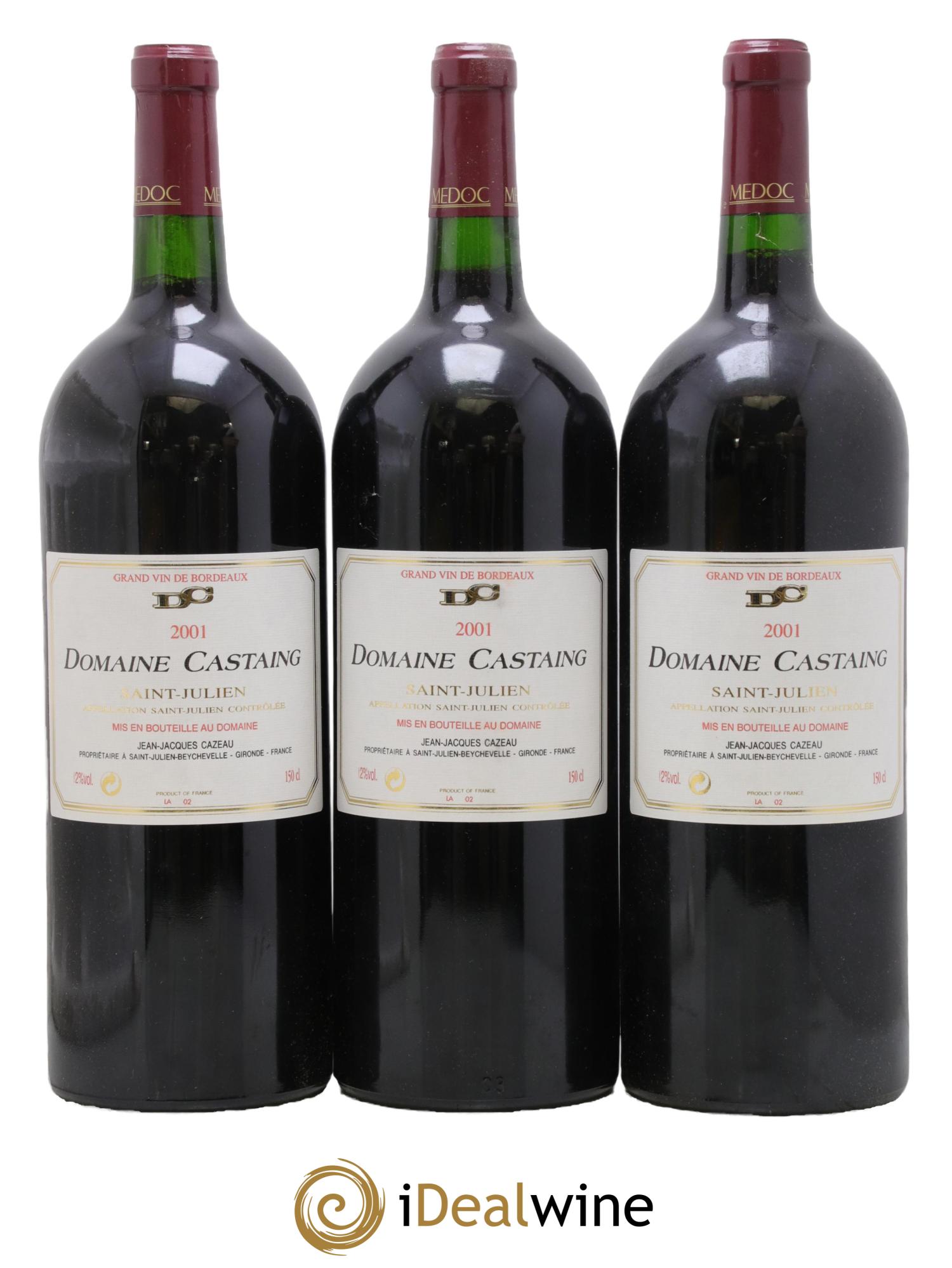 Saint-Julien Château Castaing 2001 - Posten von 3 Magnum - 0