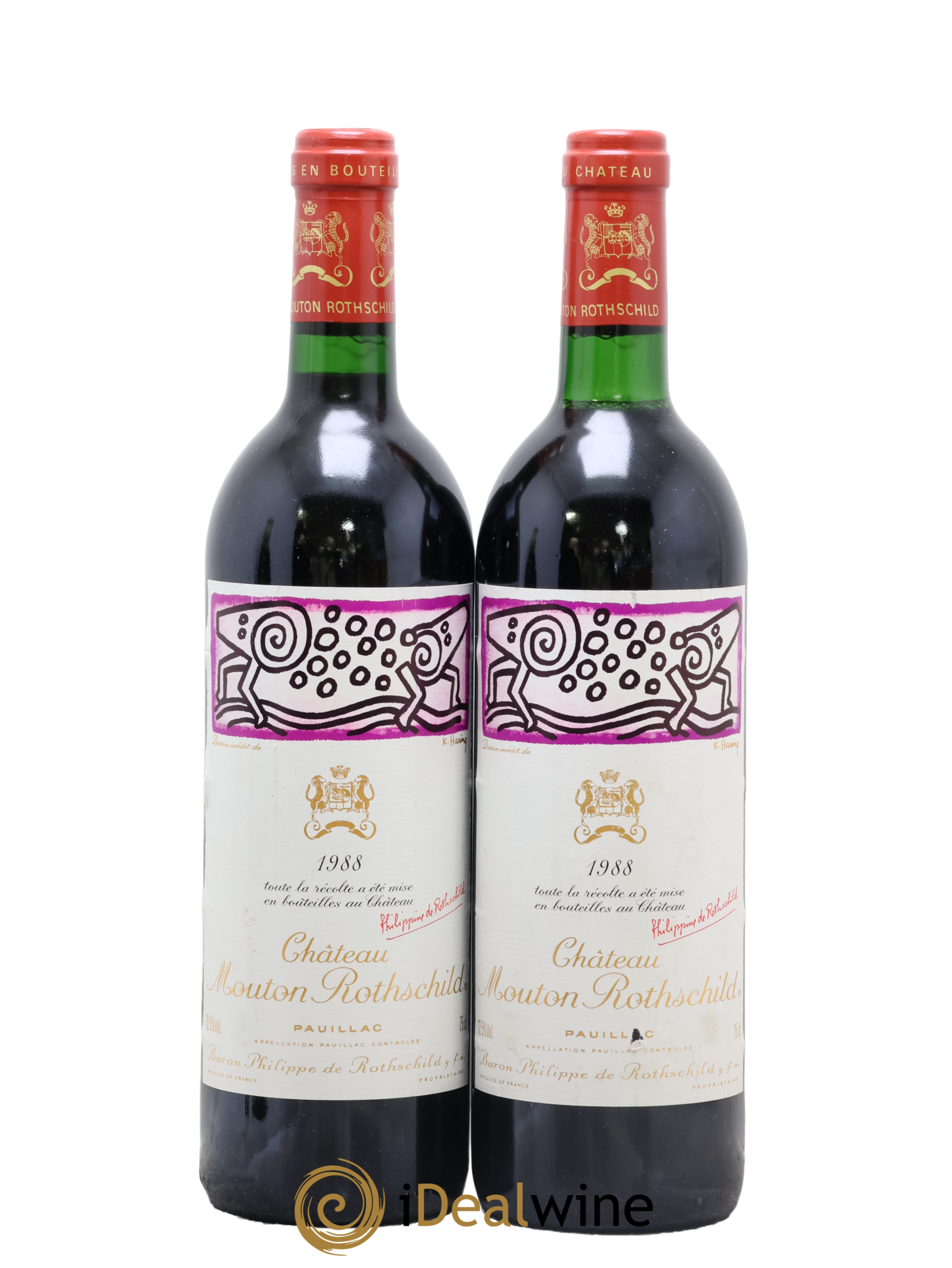 Château Mouton Rothschild 1er Grand Cru Classé 1988 - Lot de 2 bouteilles - 0