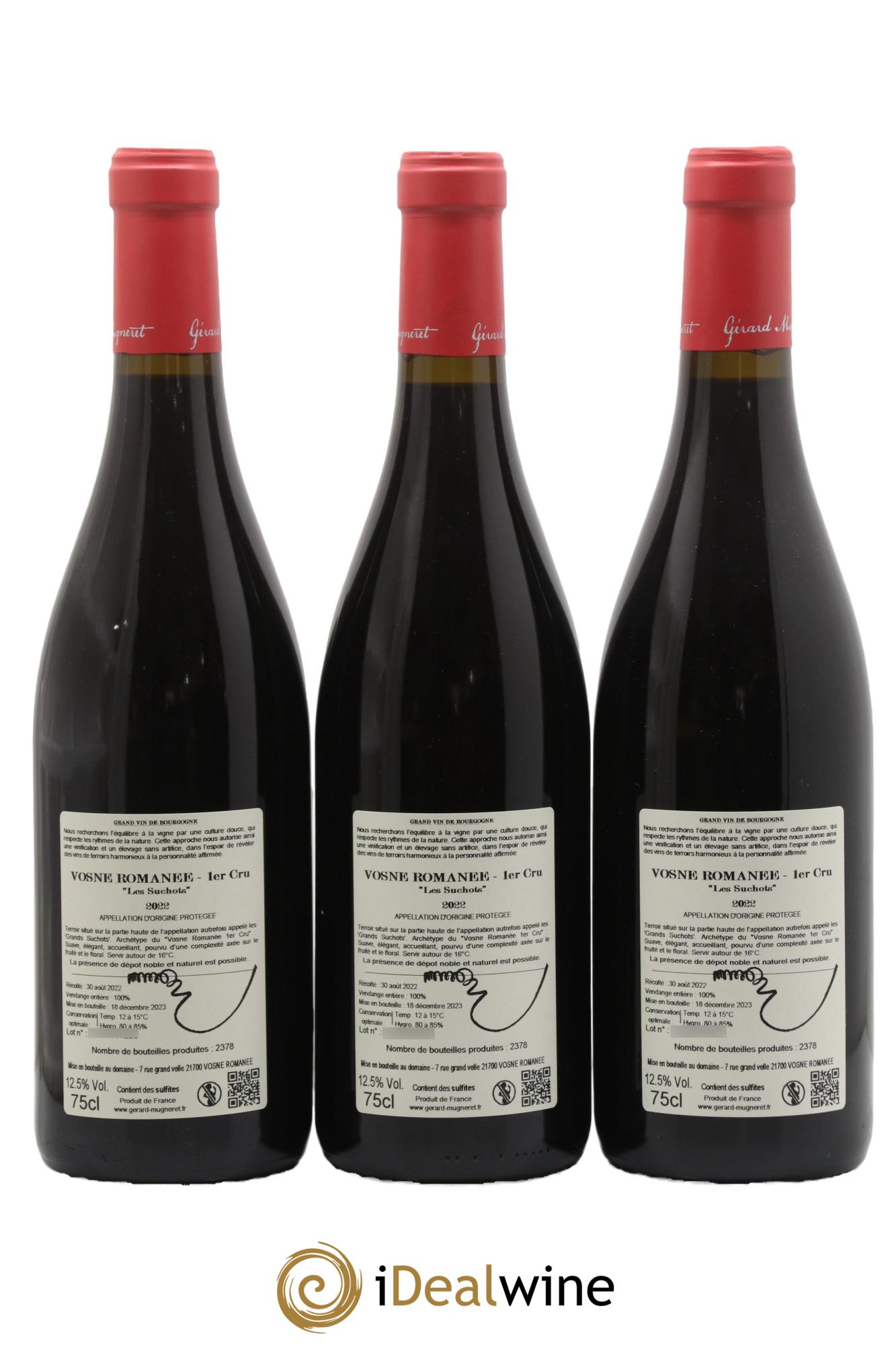 Vosne-Romanée 1er Cru Les Suchots Gérard Mugneret 2022 - Lotto di 3 bottiglie - 1