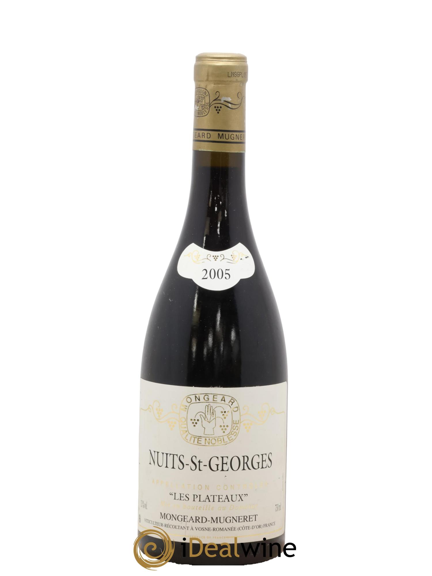 Nuits-Saint-Georges Les Plateaux Mongeard-Mugneret (Domaine) Les Plateaux Domaine Mongeard-Mugneret 2005 - Lot de 1 bouteille - 0