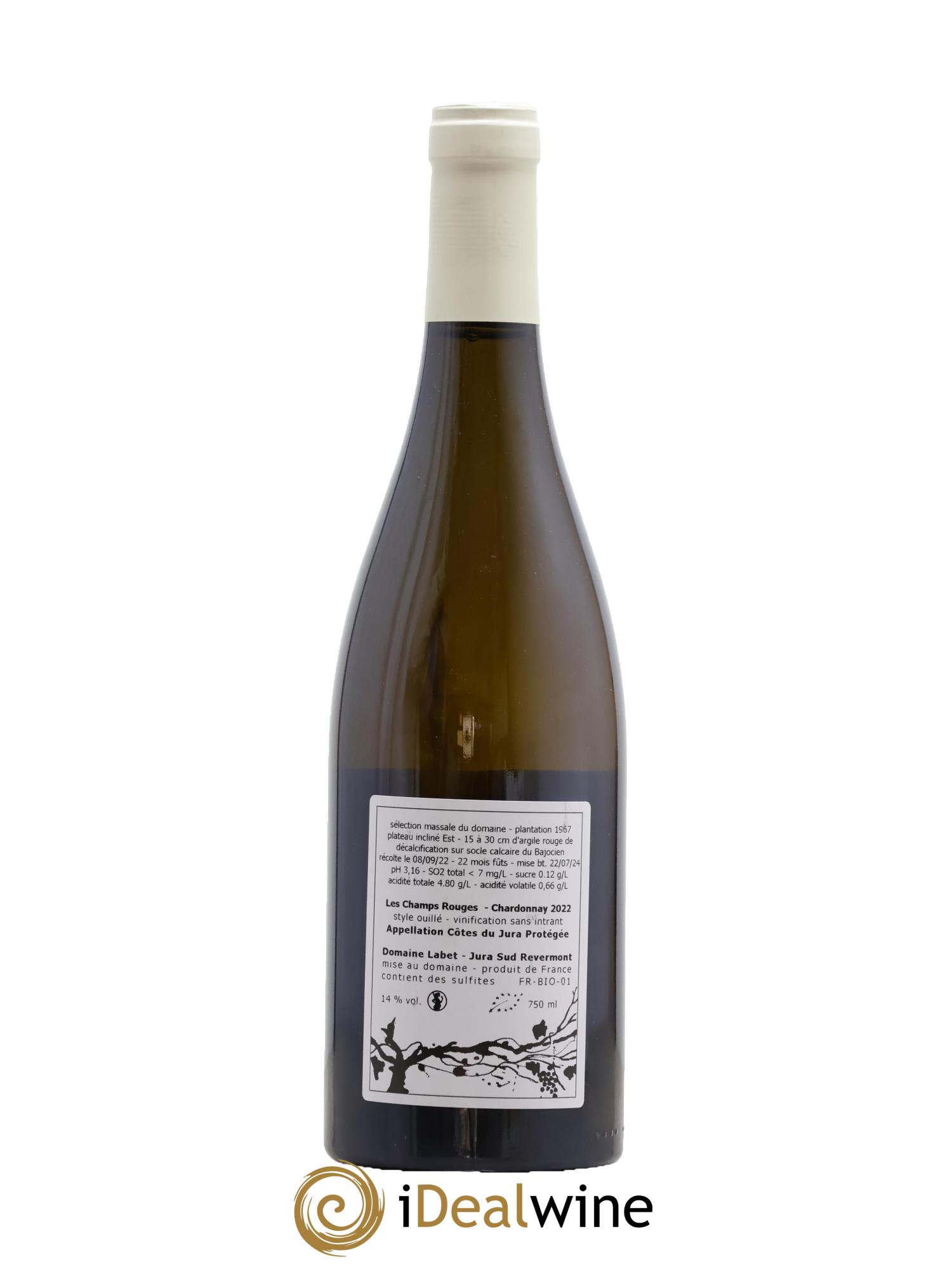Côtes du Jura Chardonnay Les Champs Rouges Romain - Julien  - Charline Labet  2022 - Lotto di 1 bottiglia - 1