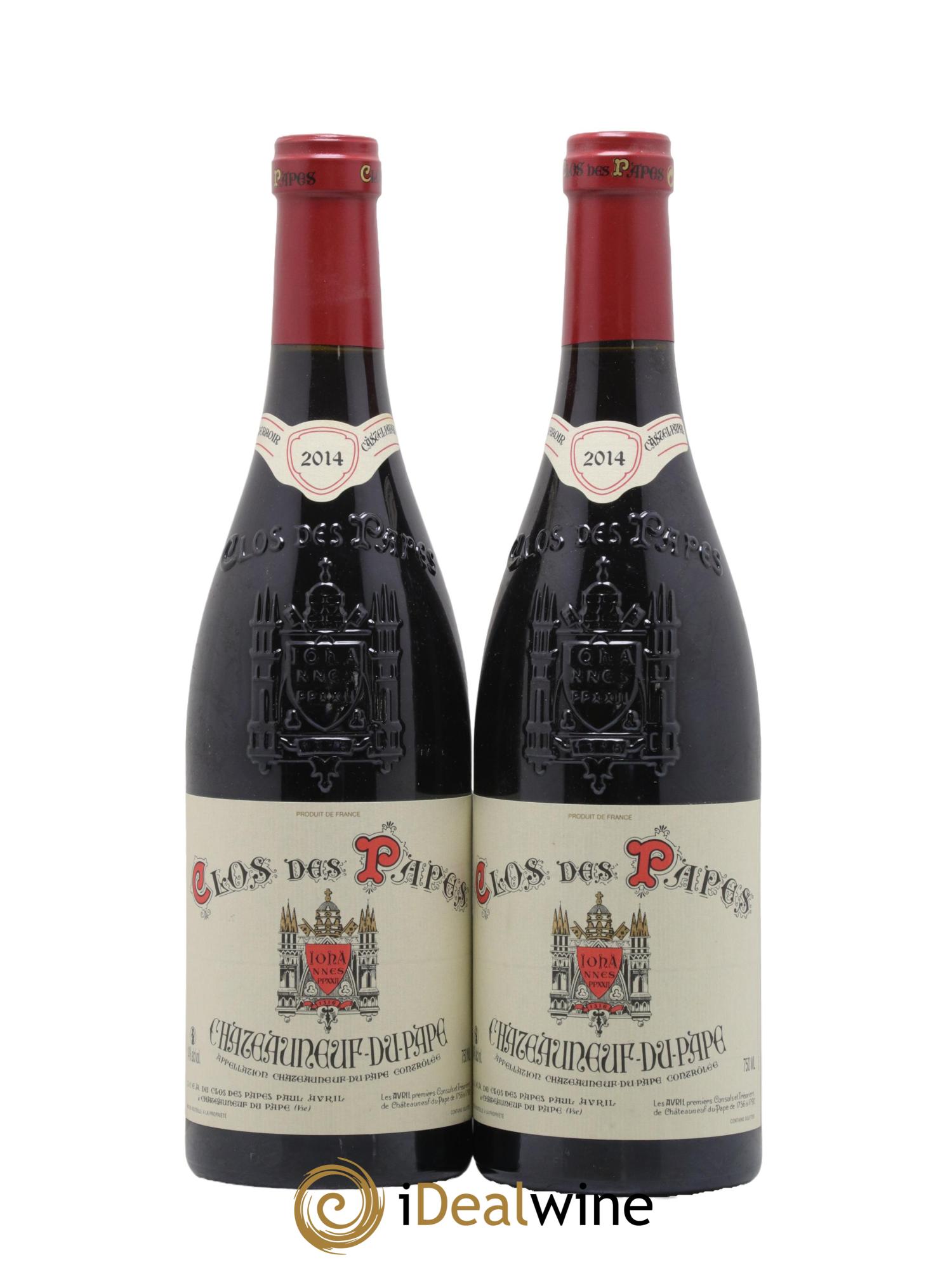 Châteauneuf-du-Pape Clos des Papes - Paul Avril 2014 - Lot de 2 bouteilles - 0
