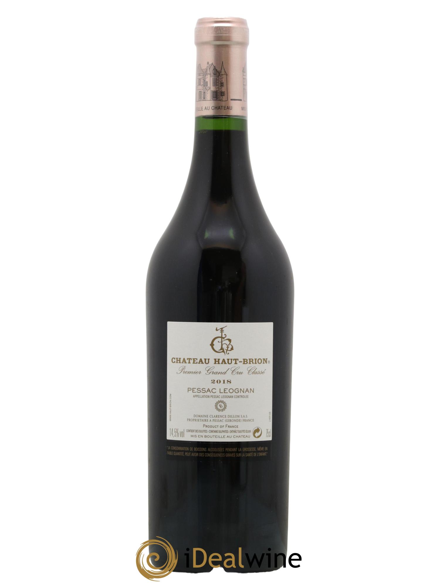Château Haut Brion 1er Grand Cru Classé 2018 - Lot de 1 bouteille - 1