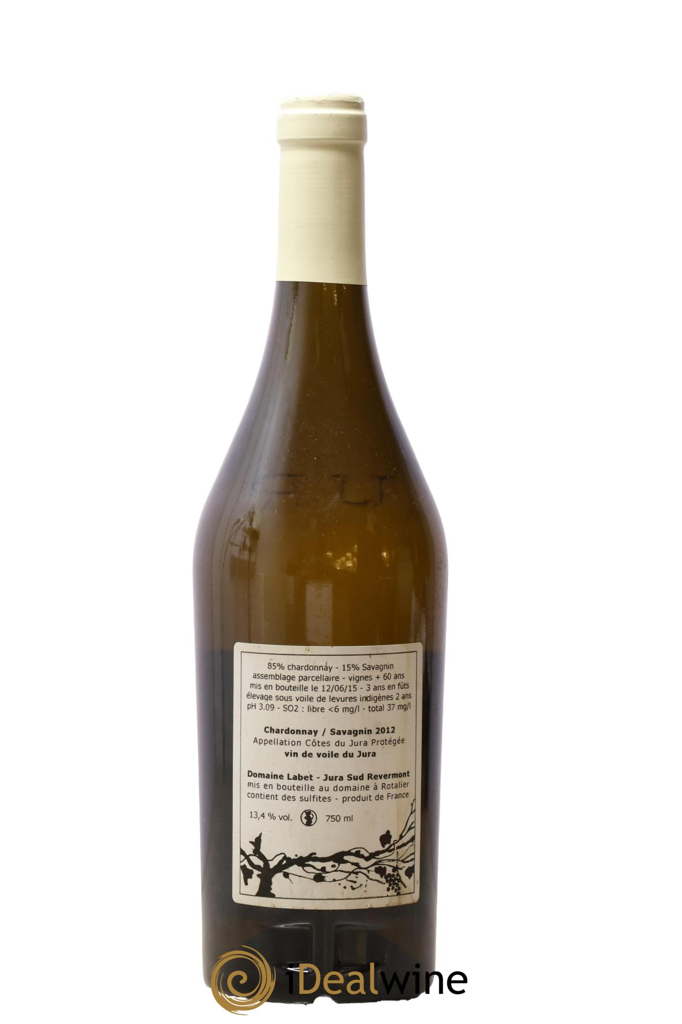 Côtes du Jura Vin de Voile Chardonnay-Savagnin cuvée de garde Romain - Julien  - Charline Labet 2012 - Lot de 1 bouteille - 1