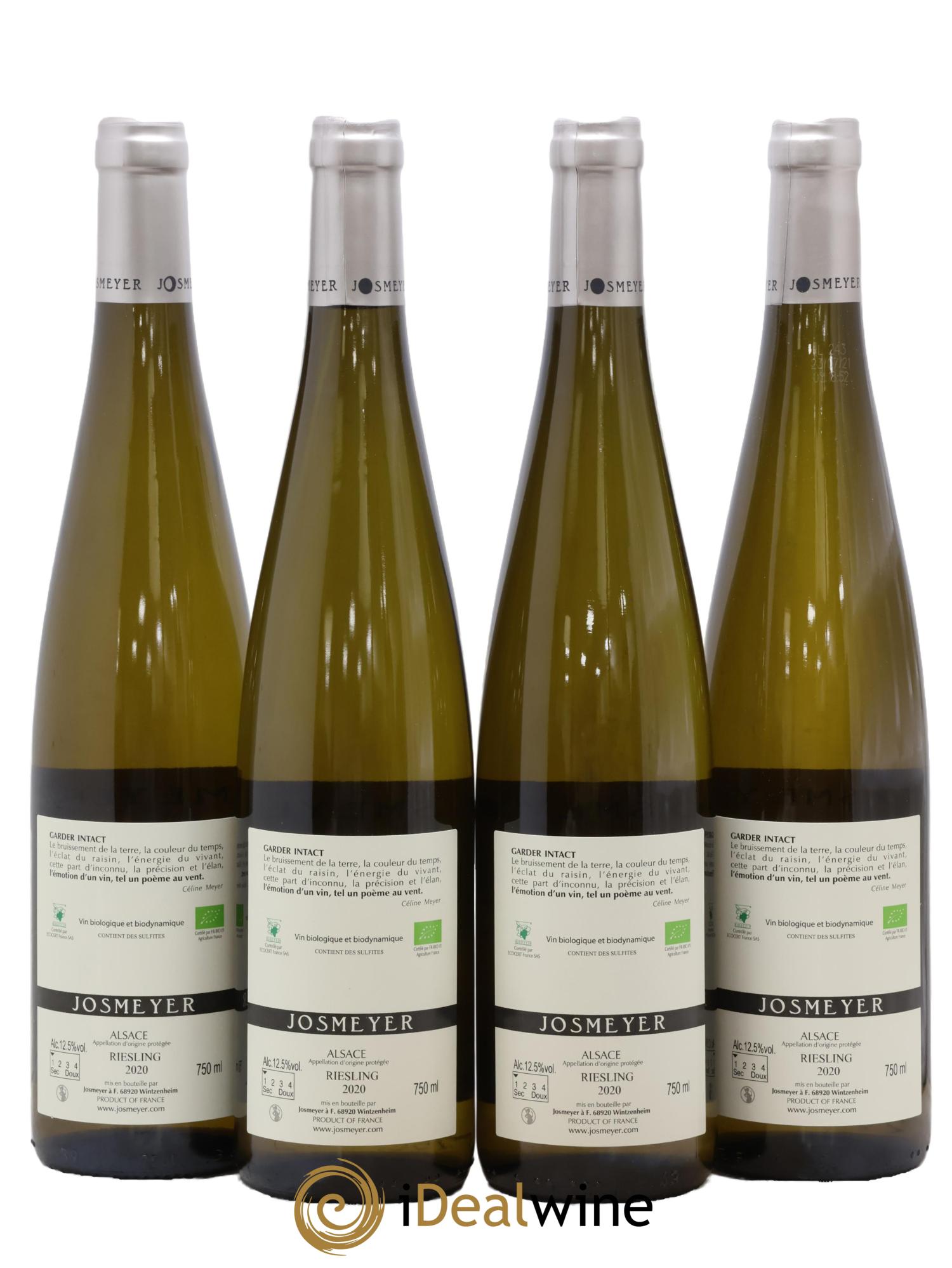 Alsace Riesling Les Pierrets Josmeyer (Domaine)  2020 - Lot of 4 bottles - 1