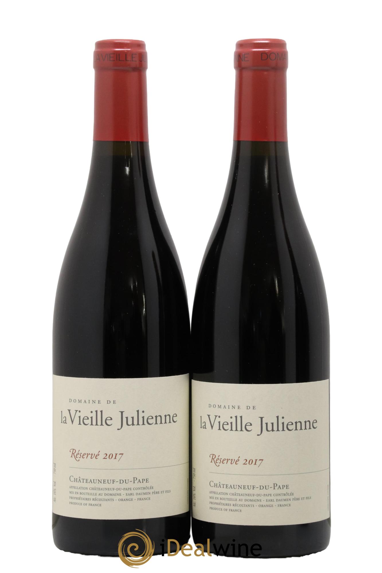Châteauneuf-du-Pape Vieille Julienne (Domaine de la) Réservé Jean-Paul Daumen  2017 - Lot de 2 bouteilles - 0
