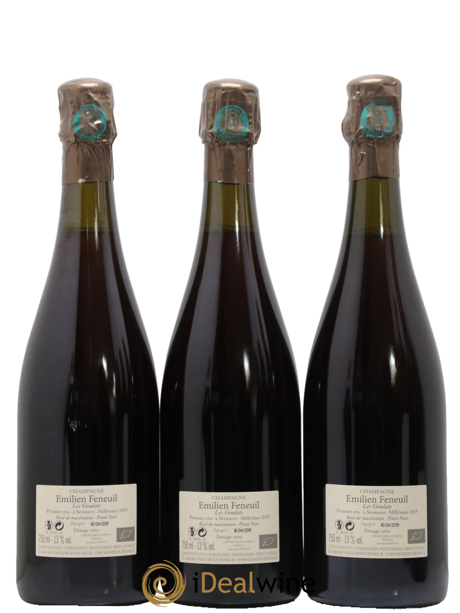 Champagne - Les Goulats Emilien Feneuil 2015 - Lot de 3 bouteilles - 1