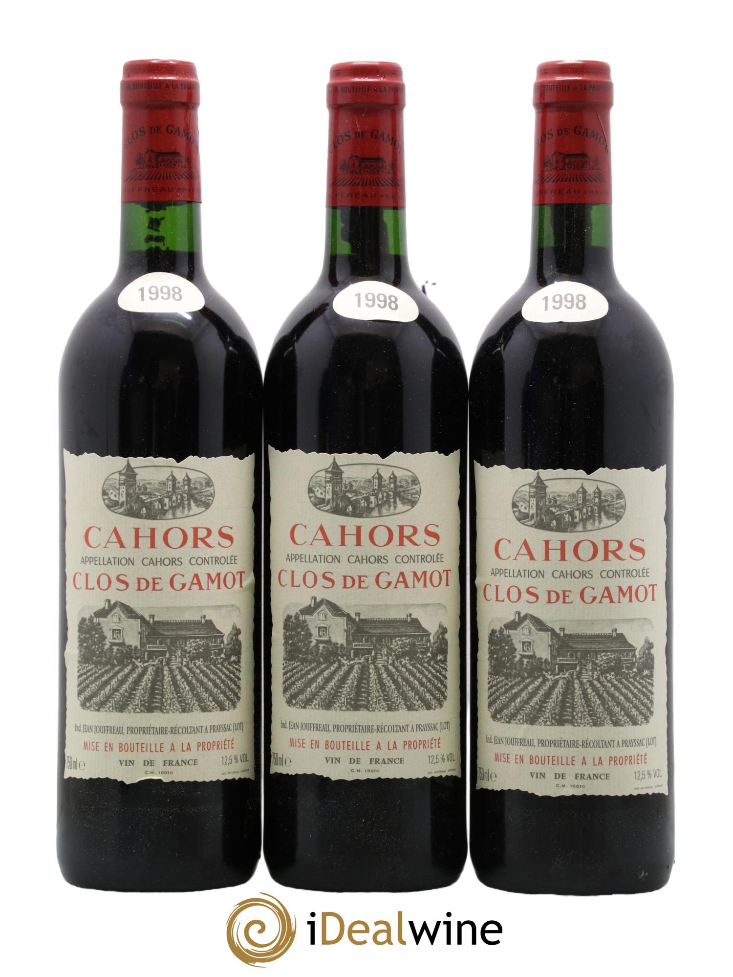 Cahors Clos de Gamot famille Jouffreau 1998 - Lot de 6 bouteilles - 2