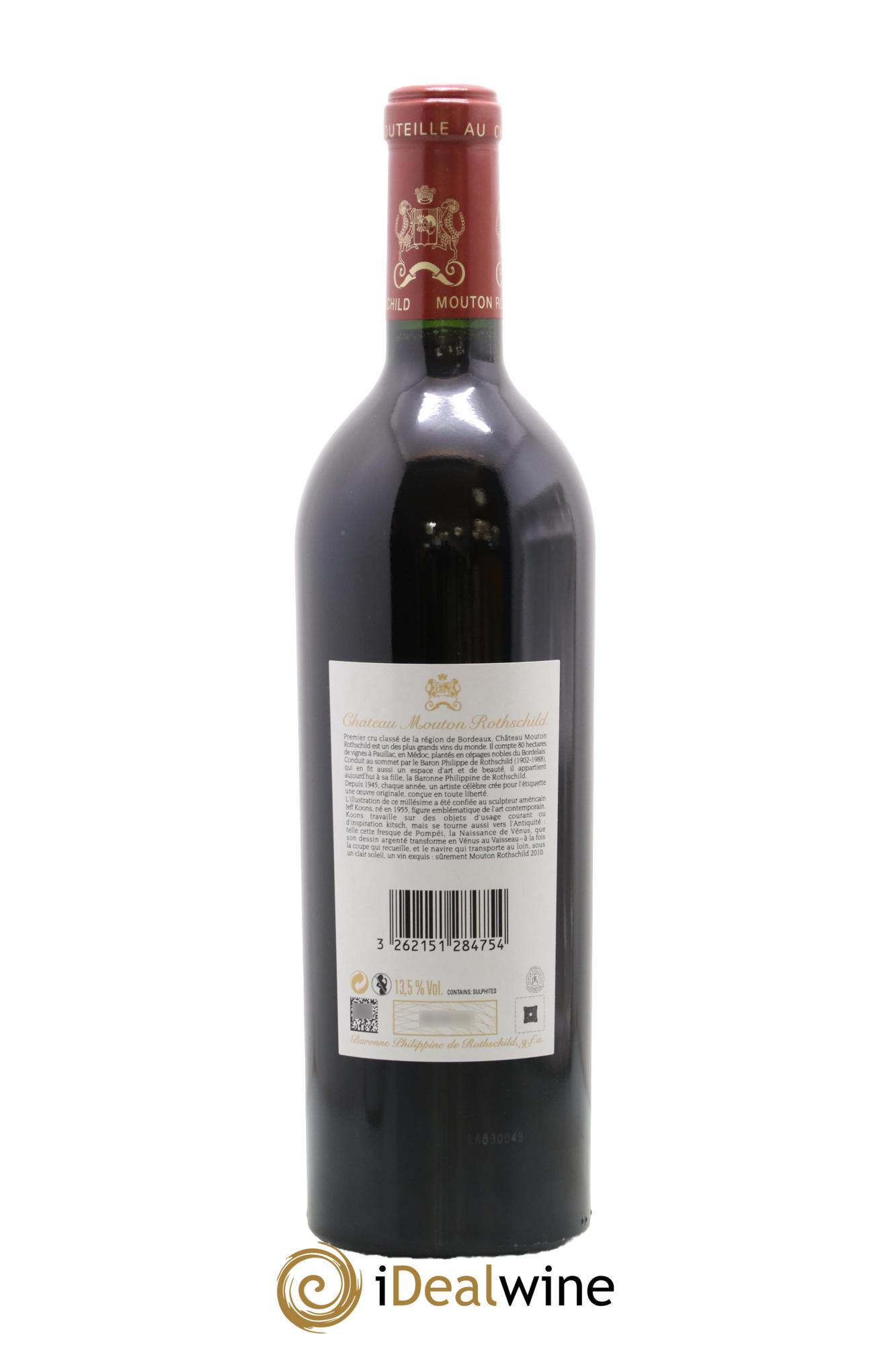 Château Mouton Rothschild 1er Grand Cru Classé 2010 - Lot de 1 bouteille - 1