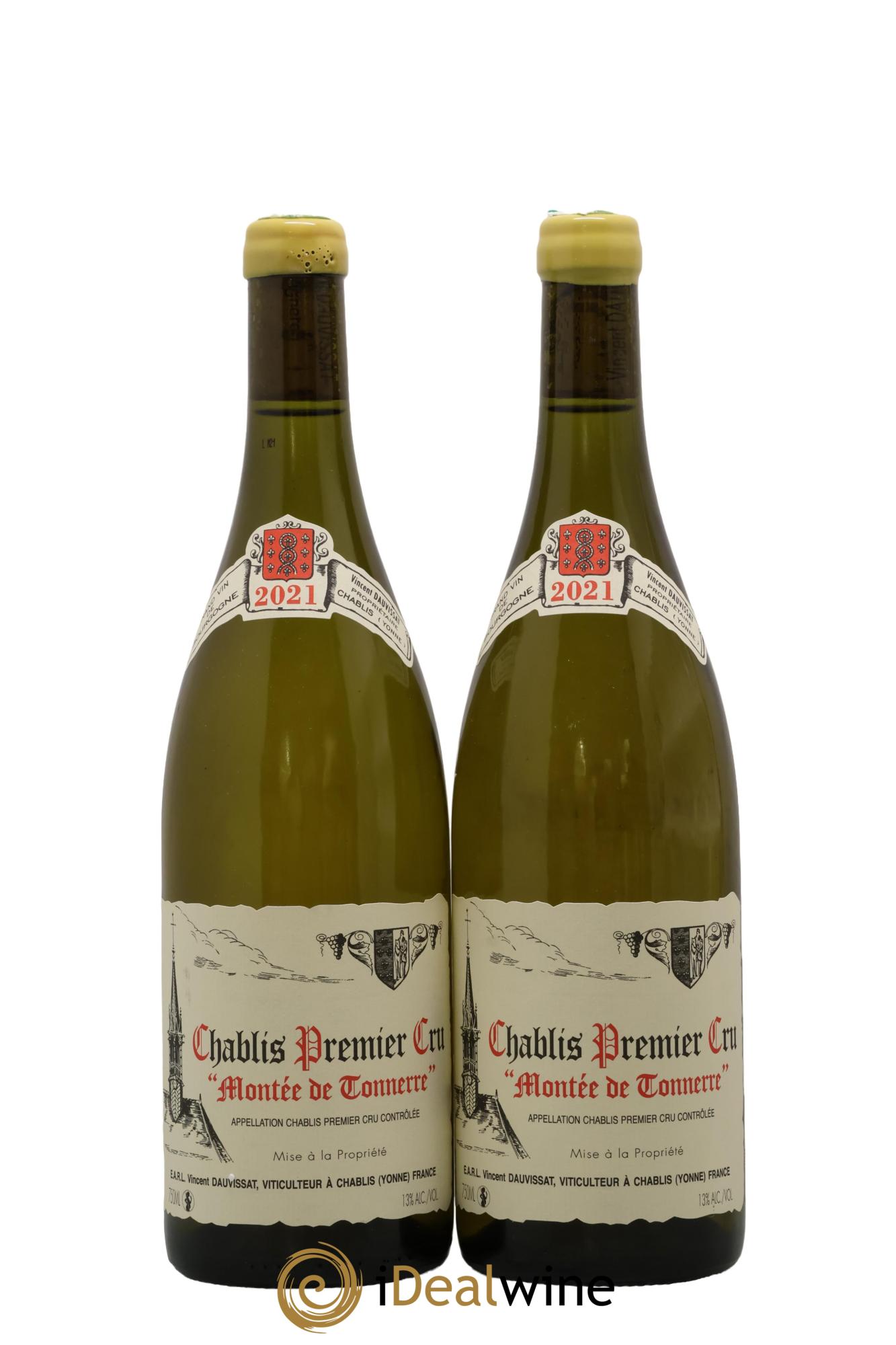Chablis 1er Cru Montée de Tonnerre Vincent Dauvissat (Domaine) 2021 - Posten von 2 Flaschen - 0