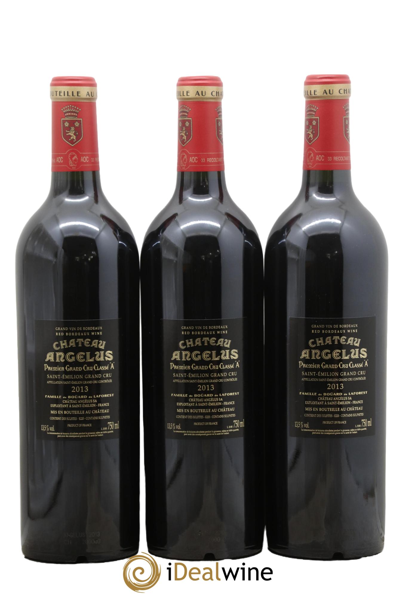 Château Angélus 1er Grand Cru Classé A 2013 - Posten von 3 Flaschen - 1