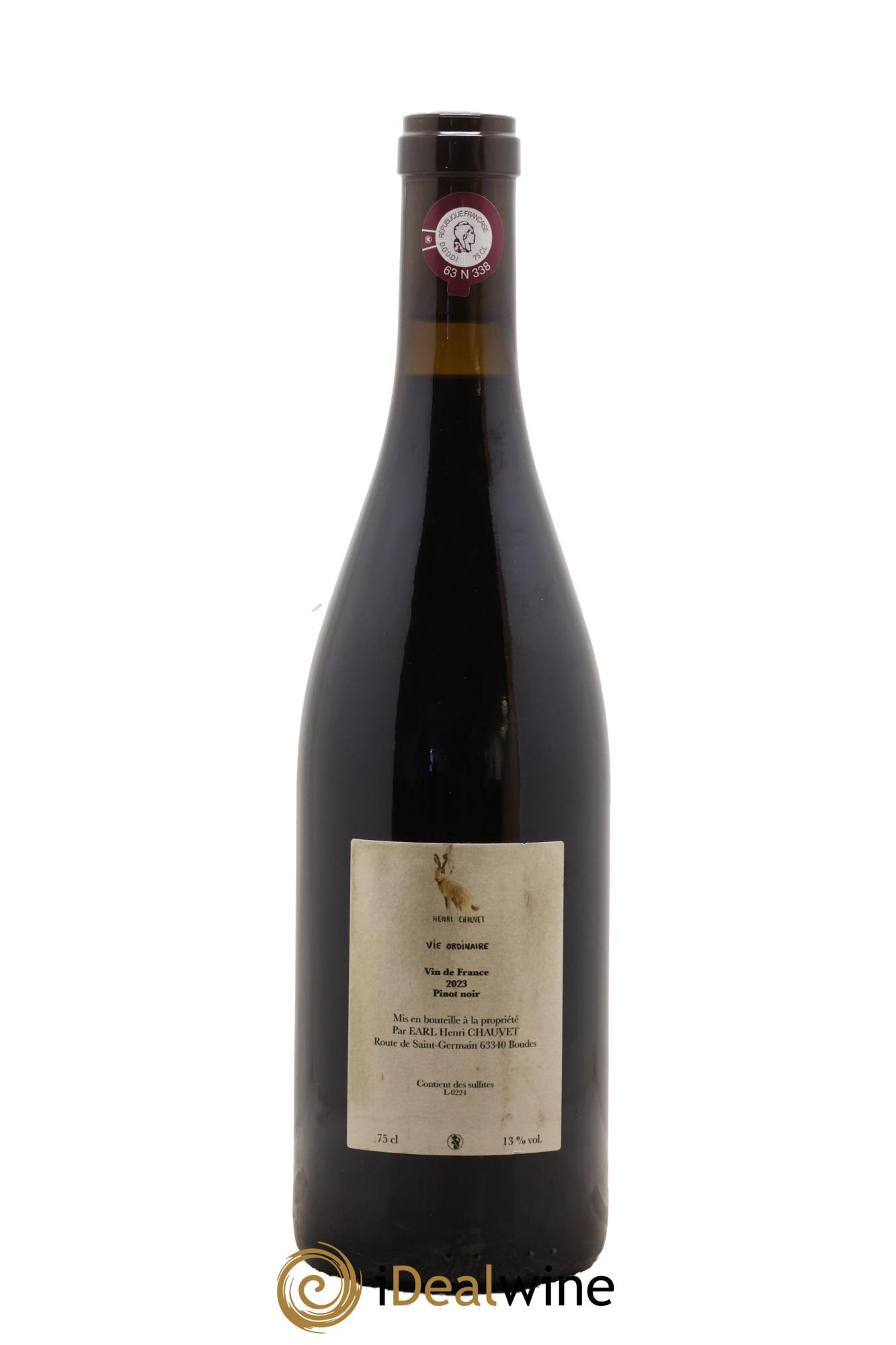 Côtes d'Auvergne Vie ordinaire Henri Chauvet 2023 - Lot de 1 bouteille - 1