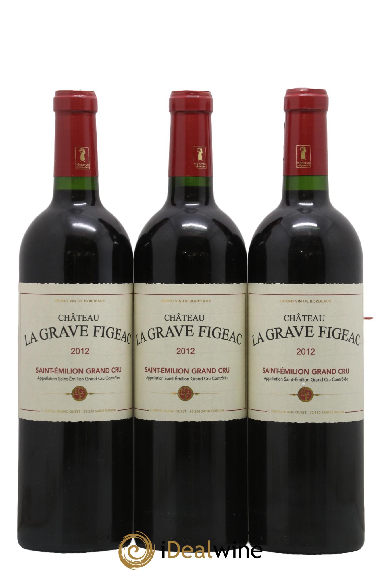 Saint-Émilion Grand Cru Château La Grave Figeac 2012 - Lot of 3 bottles - 0