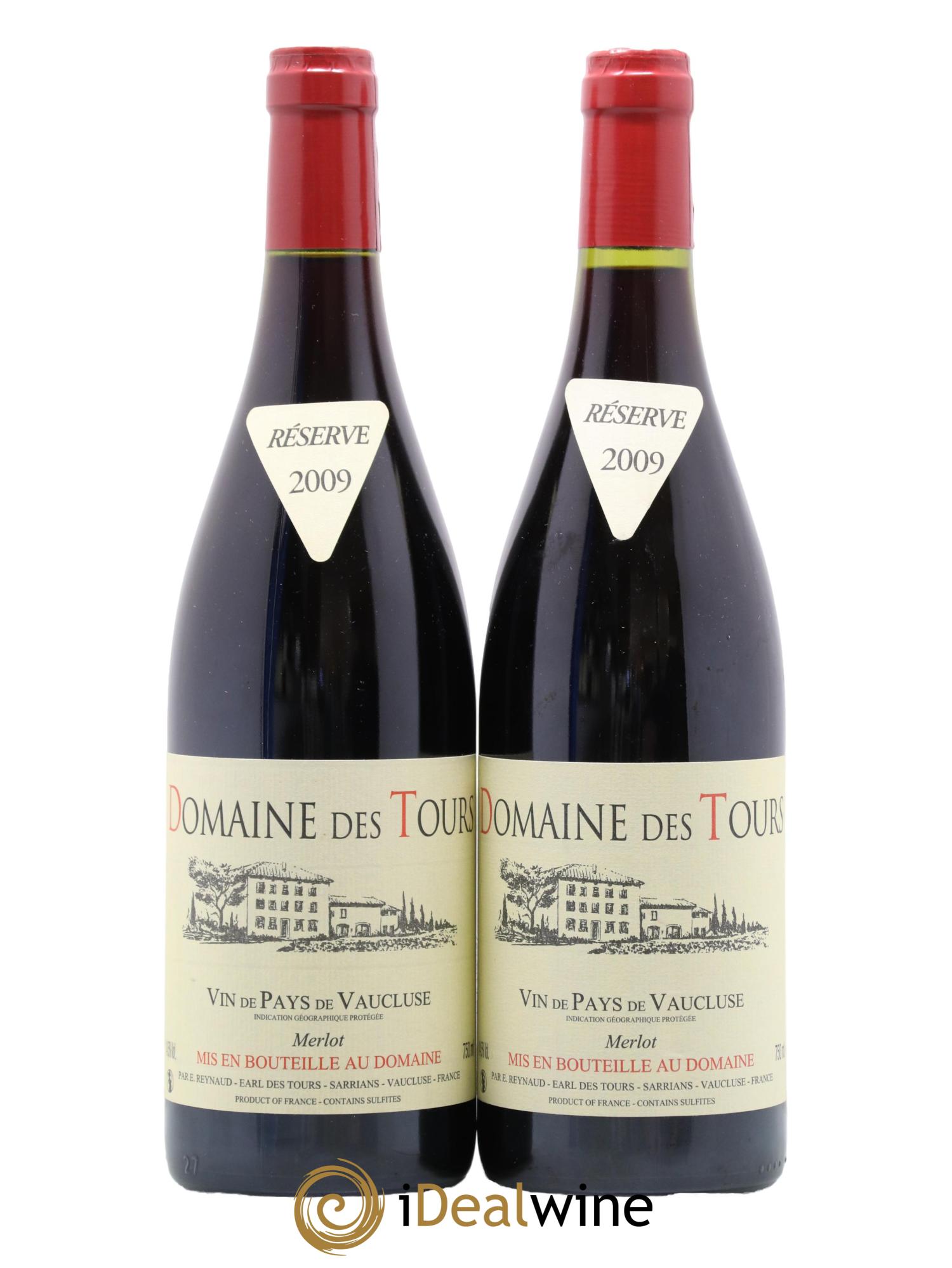 Vaucluse Domaine des Tours Merlot Emmanuel Reynaud 2009 - Lot de 2 bouteilles - 0