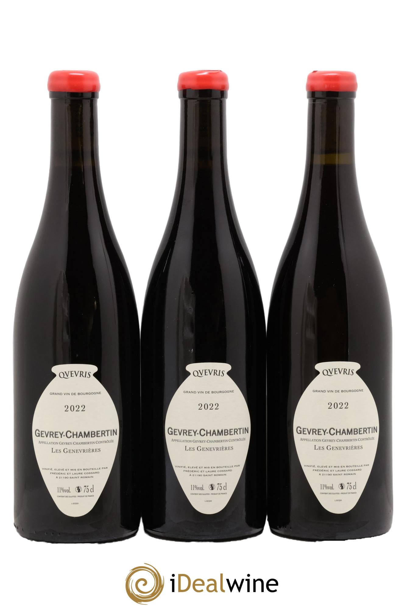 Gevrey-Chambertin Les Genevrières Qvevris Domaine de Chassorney - Frédéric Cossard 2022 - Lotto di 3 bottiglie - 1