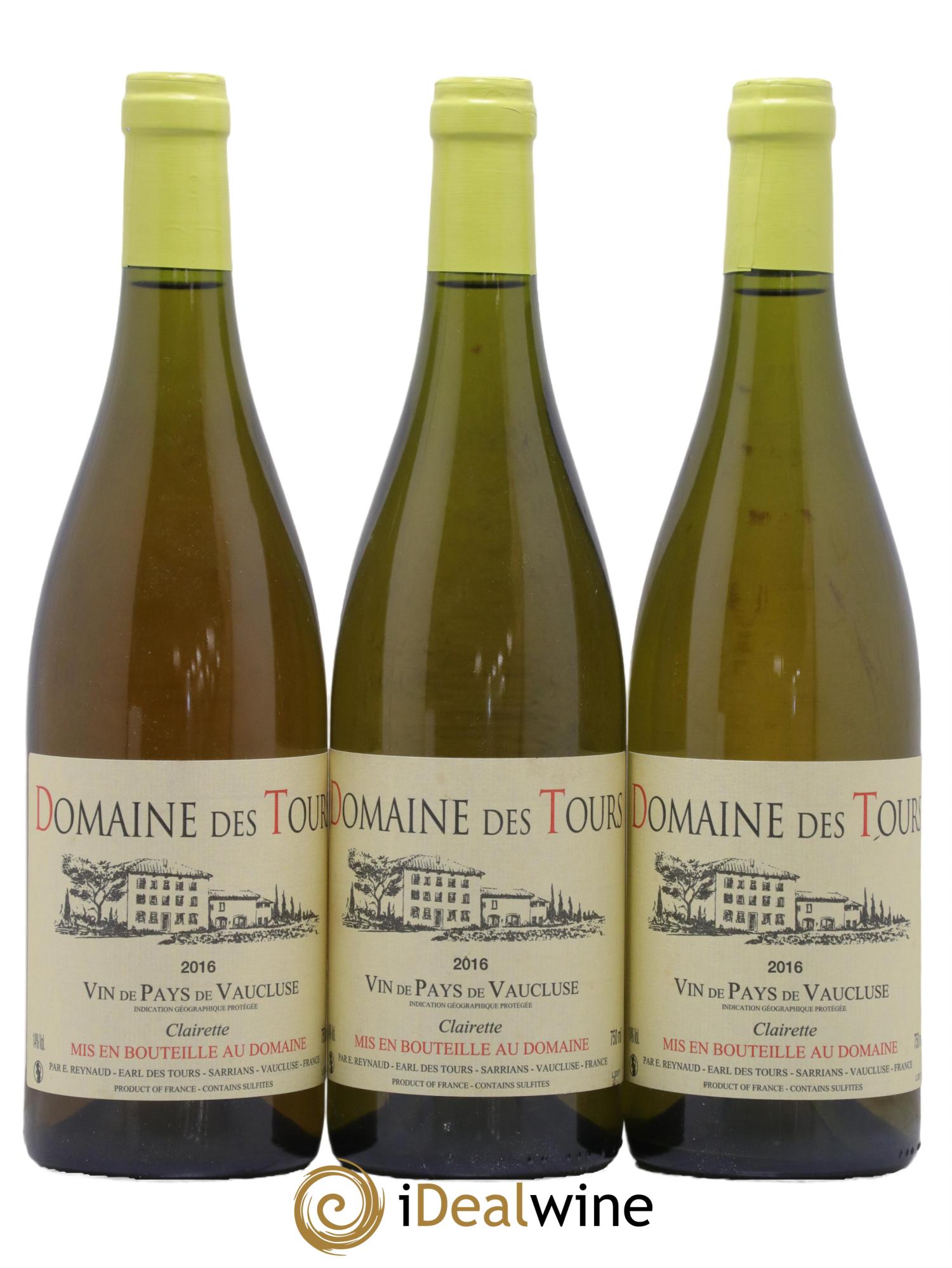 Vaucluse (Vin de Pays de Vaucluse) Domaine des Tours Emmanuel Reynaud 2016 - Lot de 3 bouteilles - 0