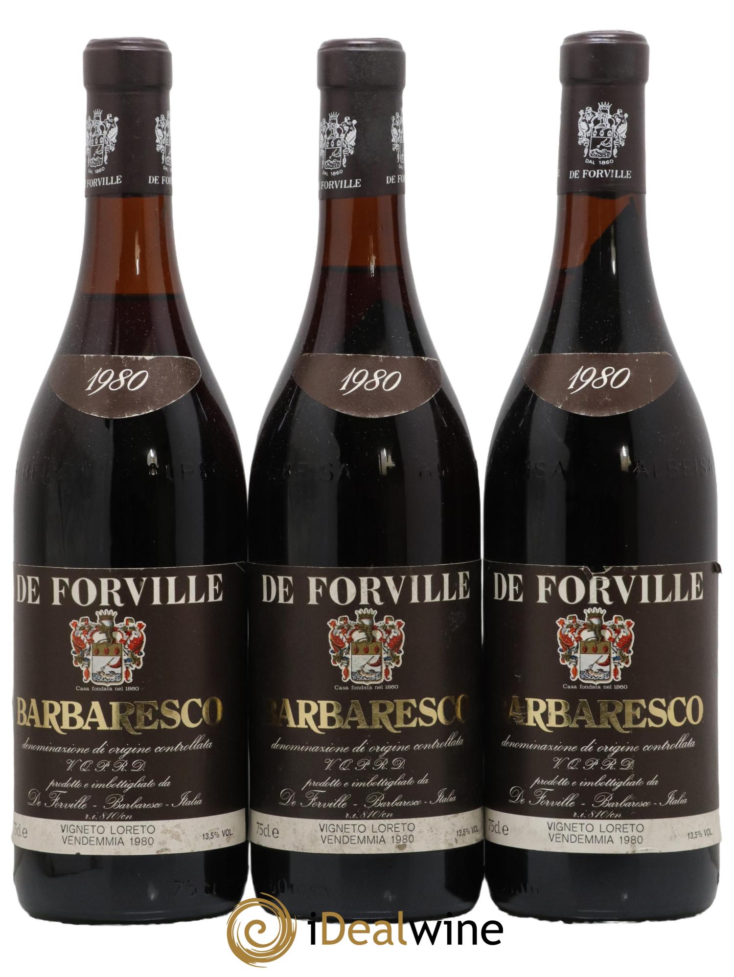Barbaresco DOCG de Forville 1980 - Lot de 3 bouteilles - 0