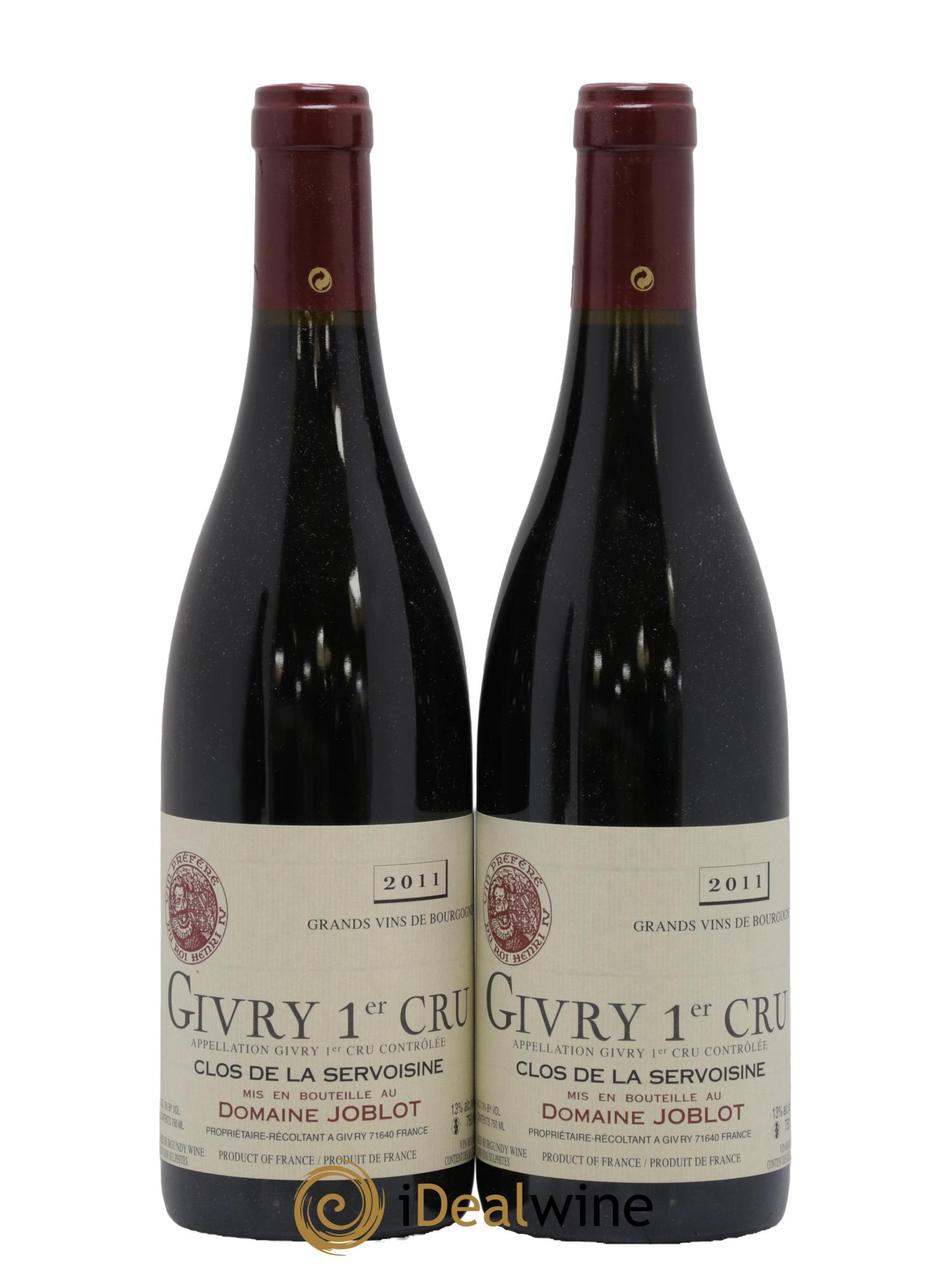 Givry 1er Cru Servoisine Joblot (Domaine) 2011 - Lot de 2 bouteilles - 0