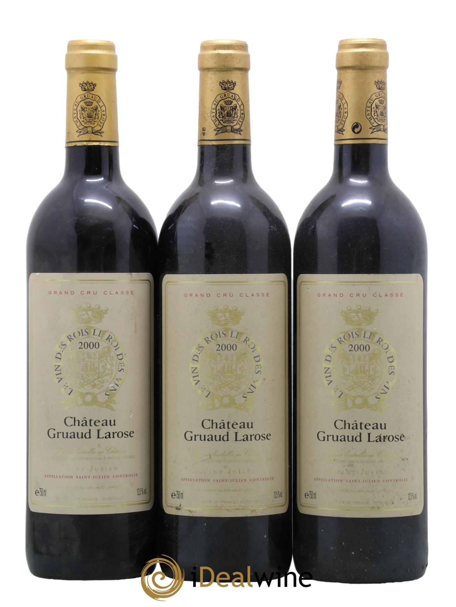 Château Gruaud Larose 2ème Grand Cru Classé 2000 - Lot de 3 bouteilles - 0