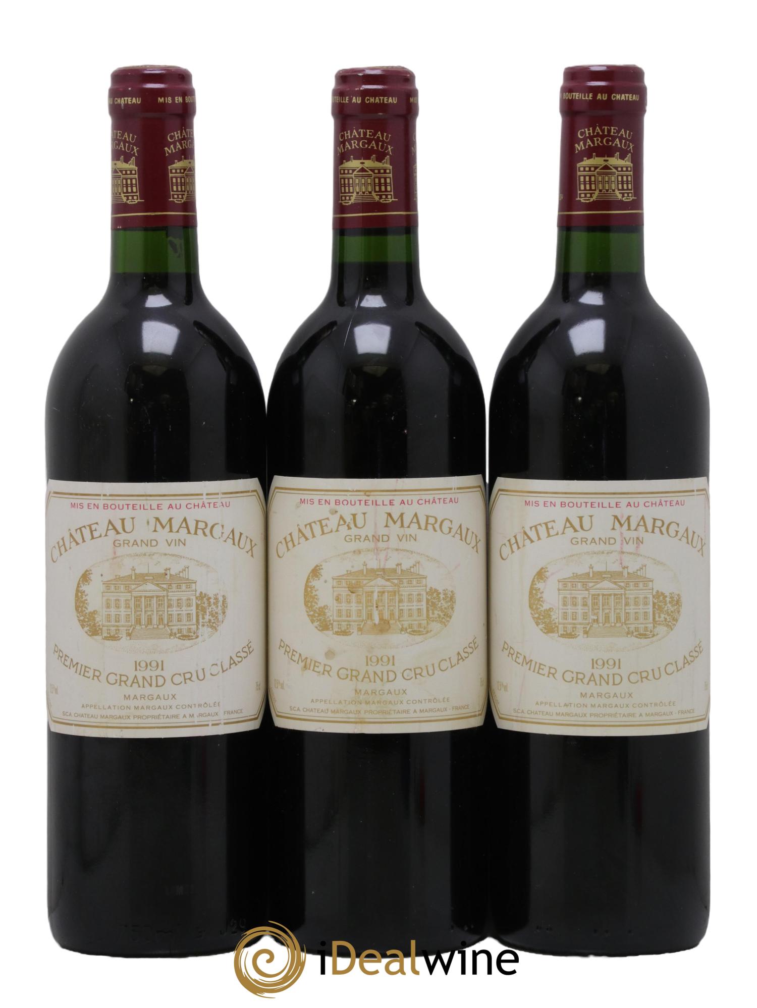 Château Margaux 1er Grand Cru Classé 1991 - Lotto di 3 bottiglie - 0