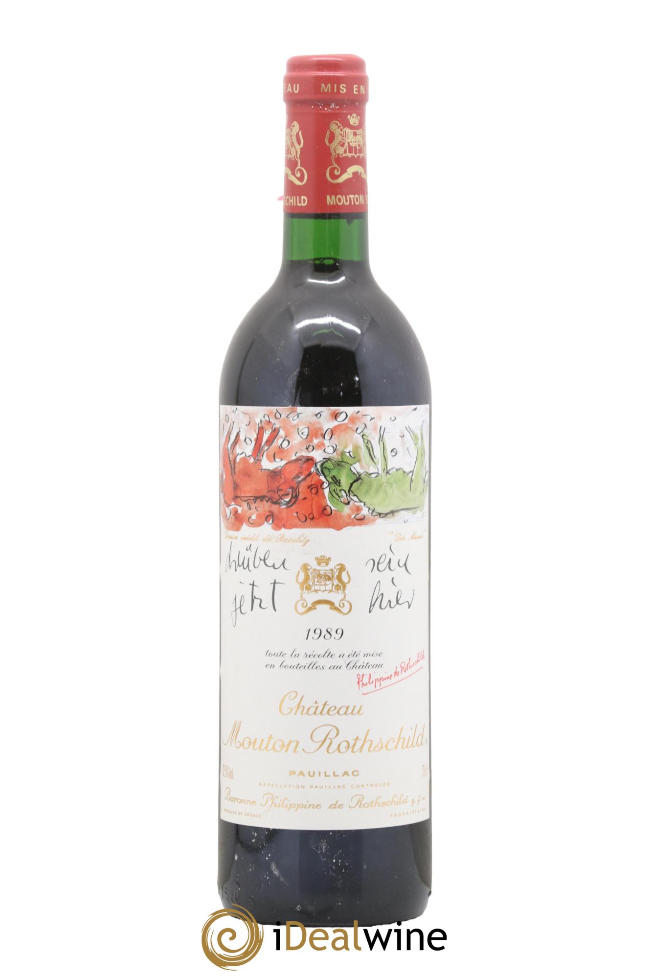 Château Mouton Rothschild 1er Grand Cru Classé 1989 - Lot de 1 bouteille - 0