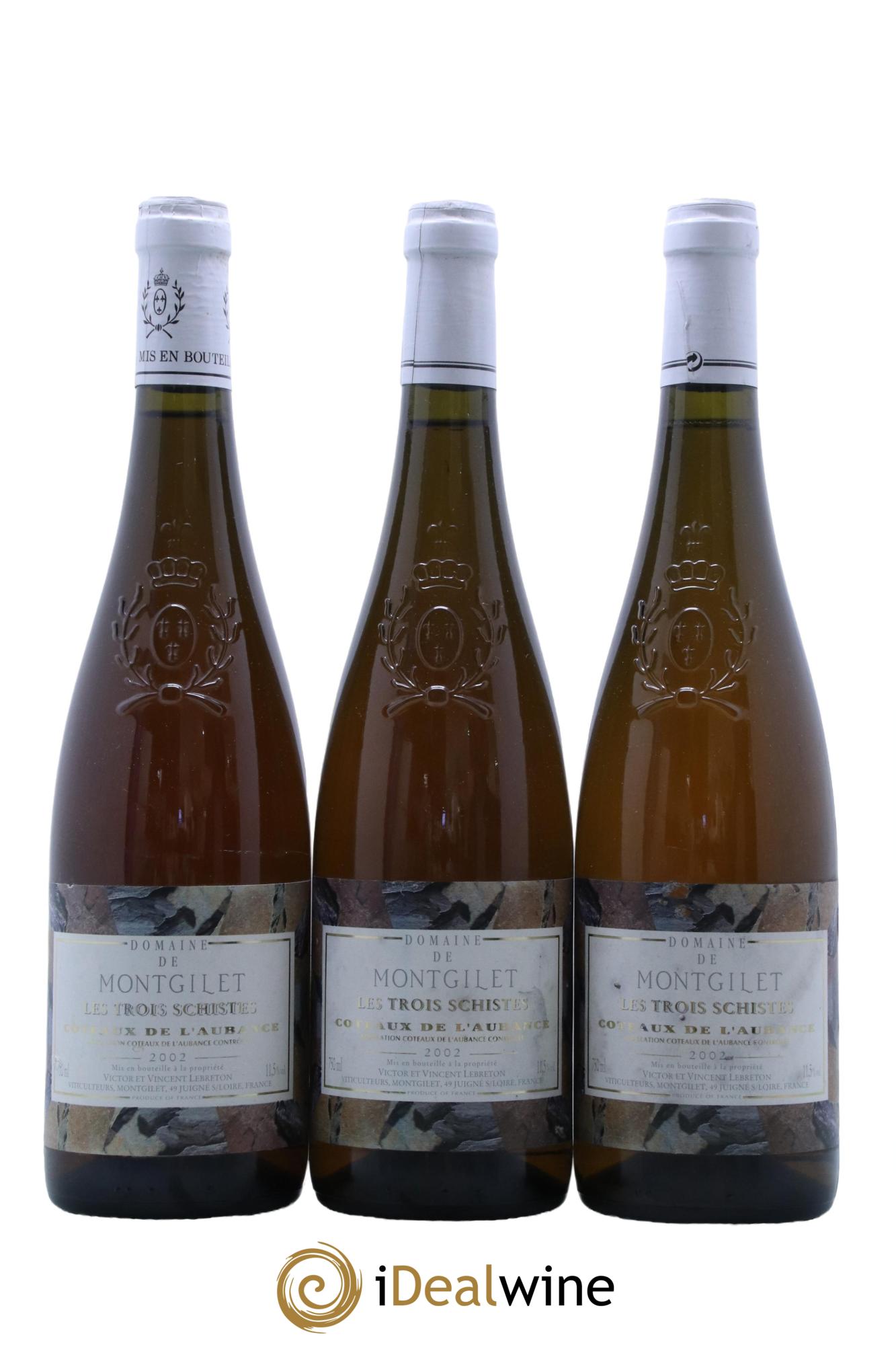 Coteaux de l'Aubance Les Trois Schistes Domaine de Montgilet 2002 - Lotto di 3 bottiglie - 0