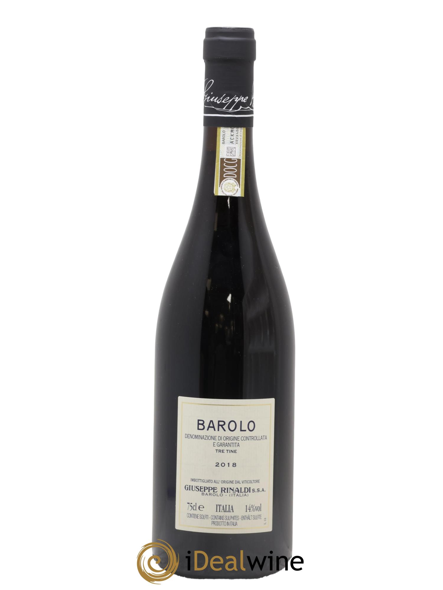 Barolo DOCG Tre Tine Giuseppe Rinaldi 2018 - Lotto di 1 bottiglia - 1