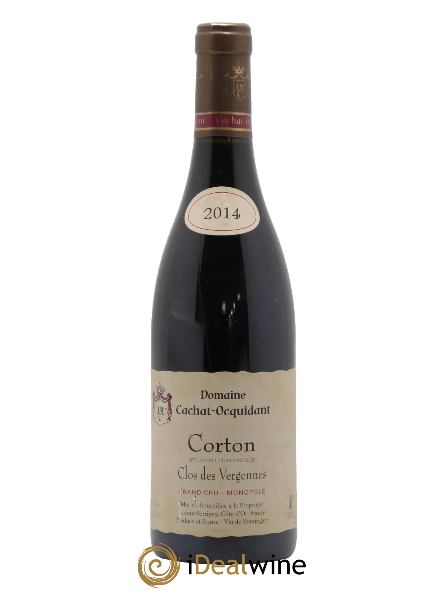 Corton Grand Cru Clos des Vergennes Cachat-Ocquidant 2014 - Lot de 1 bouteille - 0