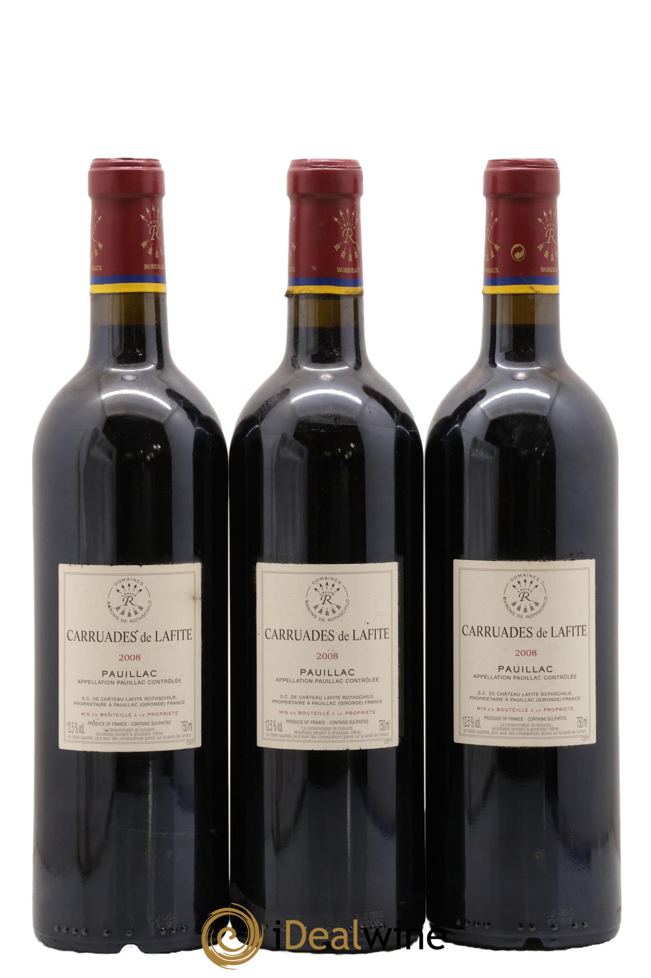 Carruades de Lafite Rothschild Second Vin 2008 - Lot de 3 bouteilles - 1