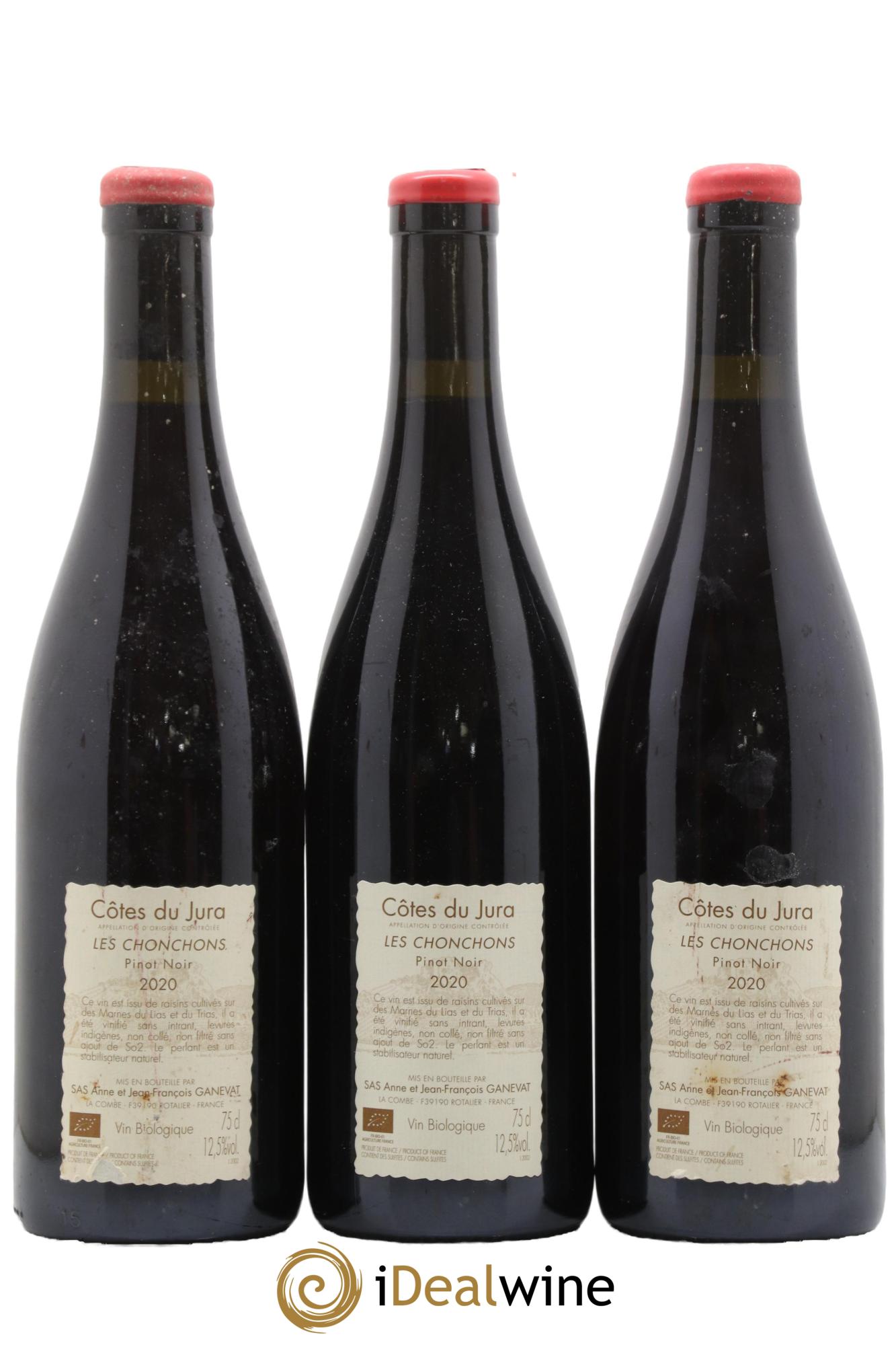 Côtes du Jura Pinot Noir Les Chonchons Anne et Jean François Ganevat 2020 - Lotto di 3 bottiglie - 1