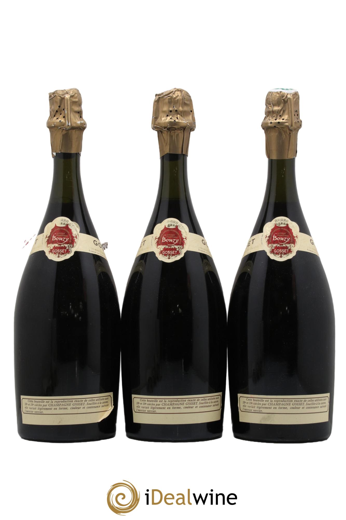 Coteaux Champenois Bouzy Gosset - Lot de 3 bouteilles - 1