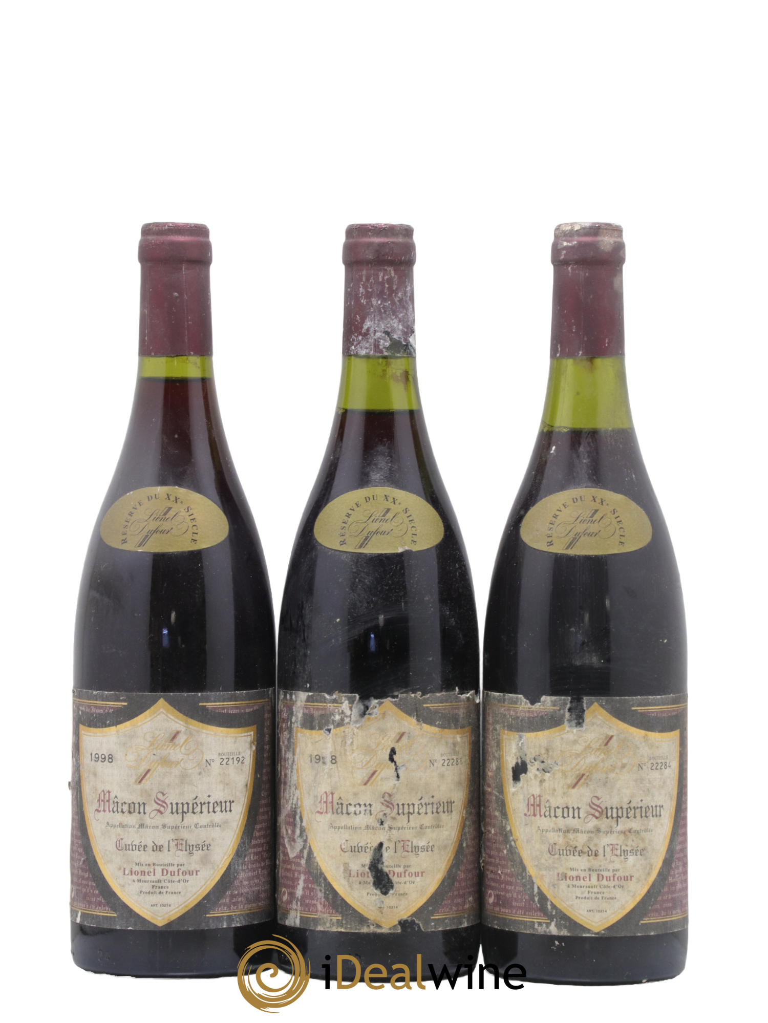 Mâcon Supérieur Cuvée De L'Elysée 1998 - Lot of 3 bottles - 0