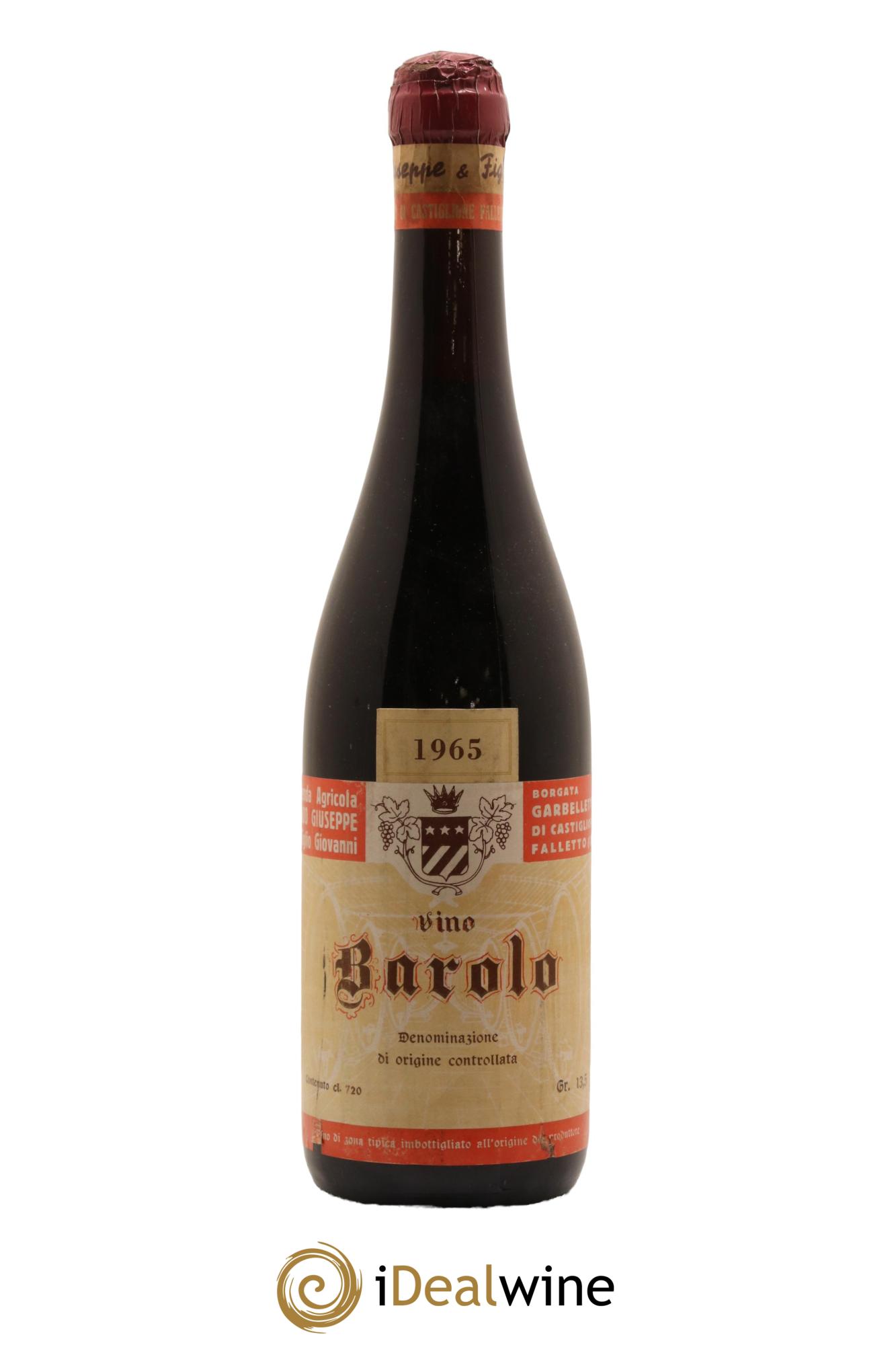 Barolo Giuseppe Sordo 1965 - Lot de 1 bouteille - 0