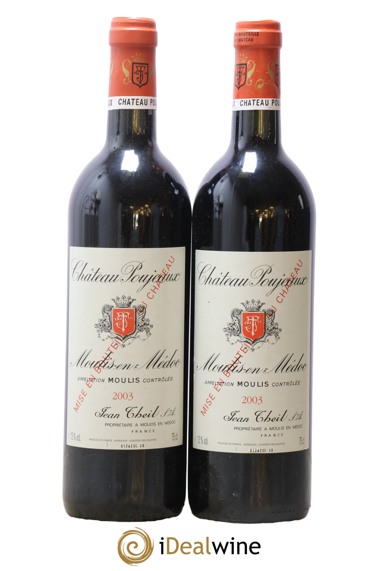 Château Poujeaux 2003 - Lot of 2 bottles - 0