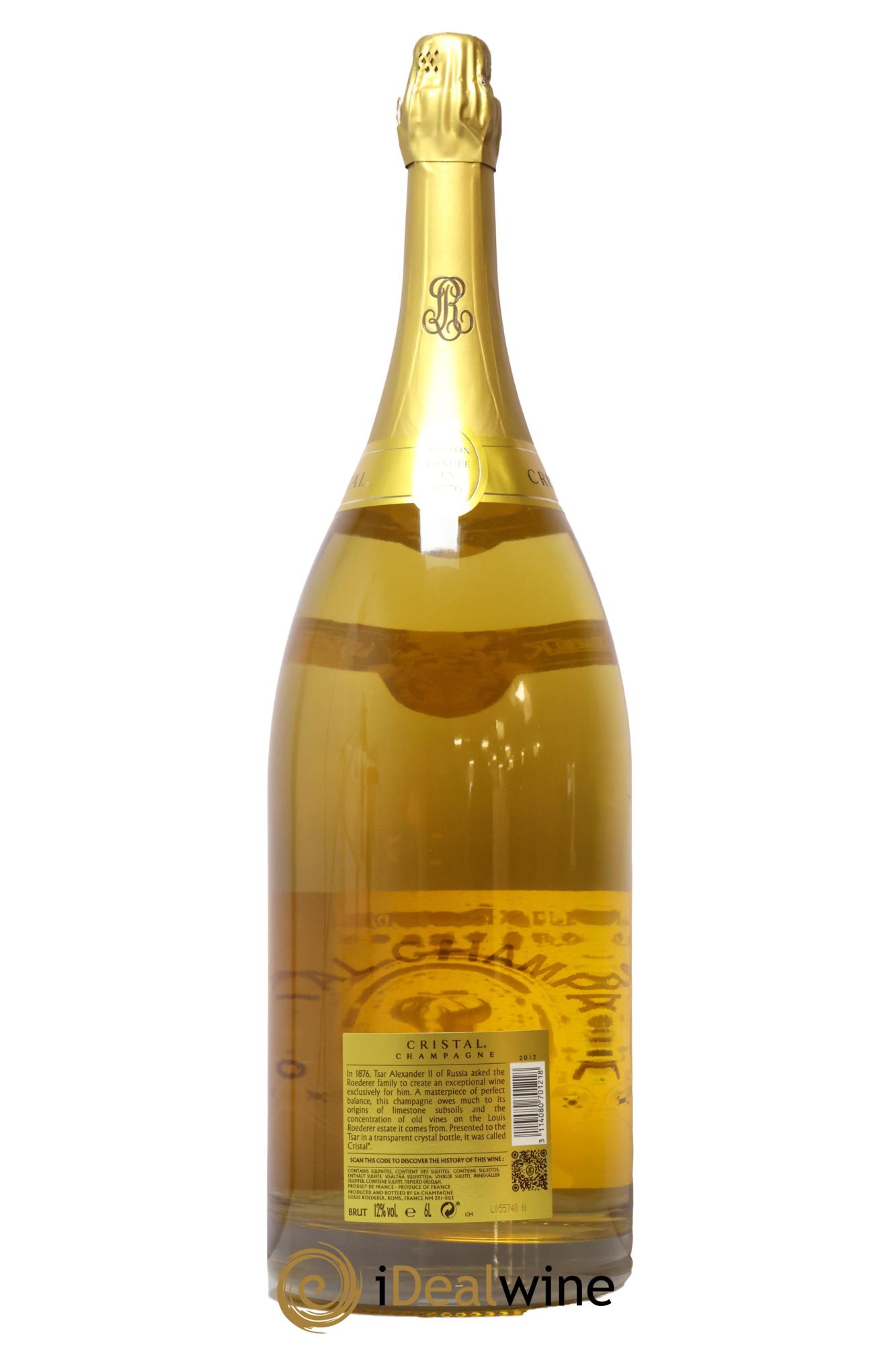 Cristal Louis Roederer  2012 - Lot de 1 mathusalem - 2