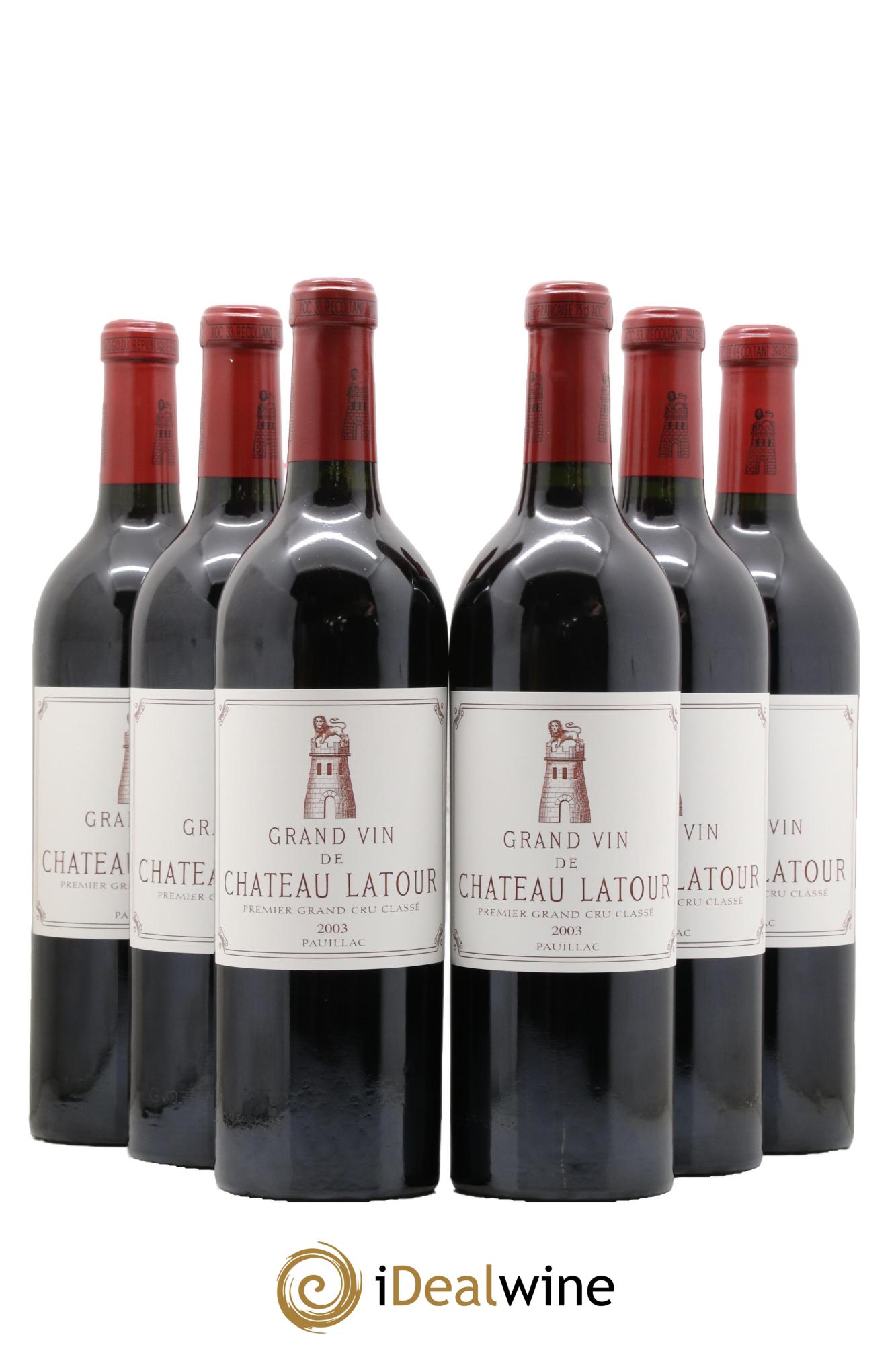 Château Latour 1er Grand Cru Classé 2003 - Lot de 6 bouteilles - 0