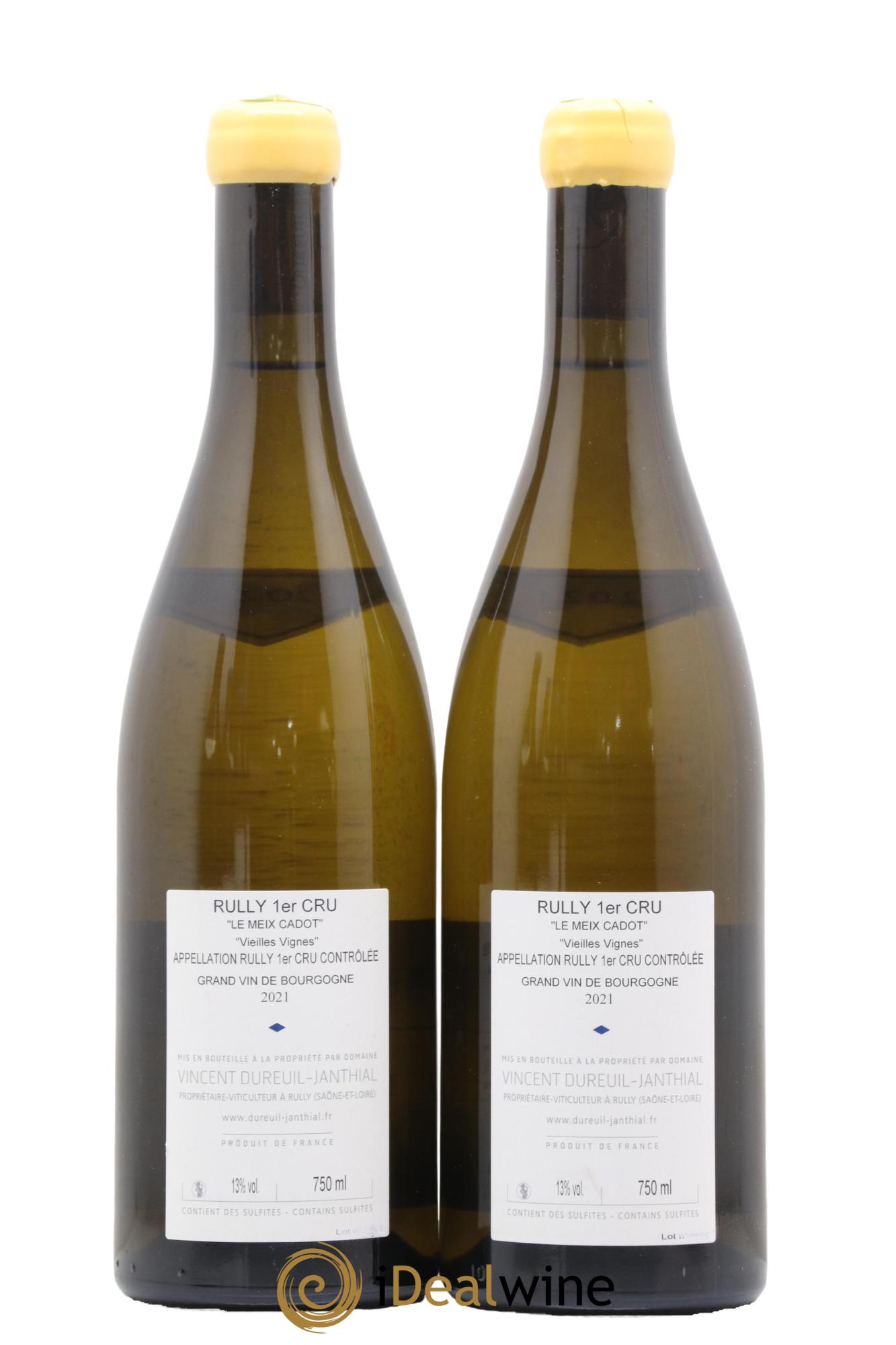 Rully 1er Cru Le Meix Cadot Vieilles Vignes Vincent Dureuil-Janthial 2021 - Posten von 2 Flaschen - 1