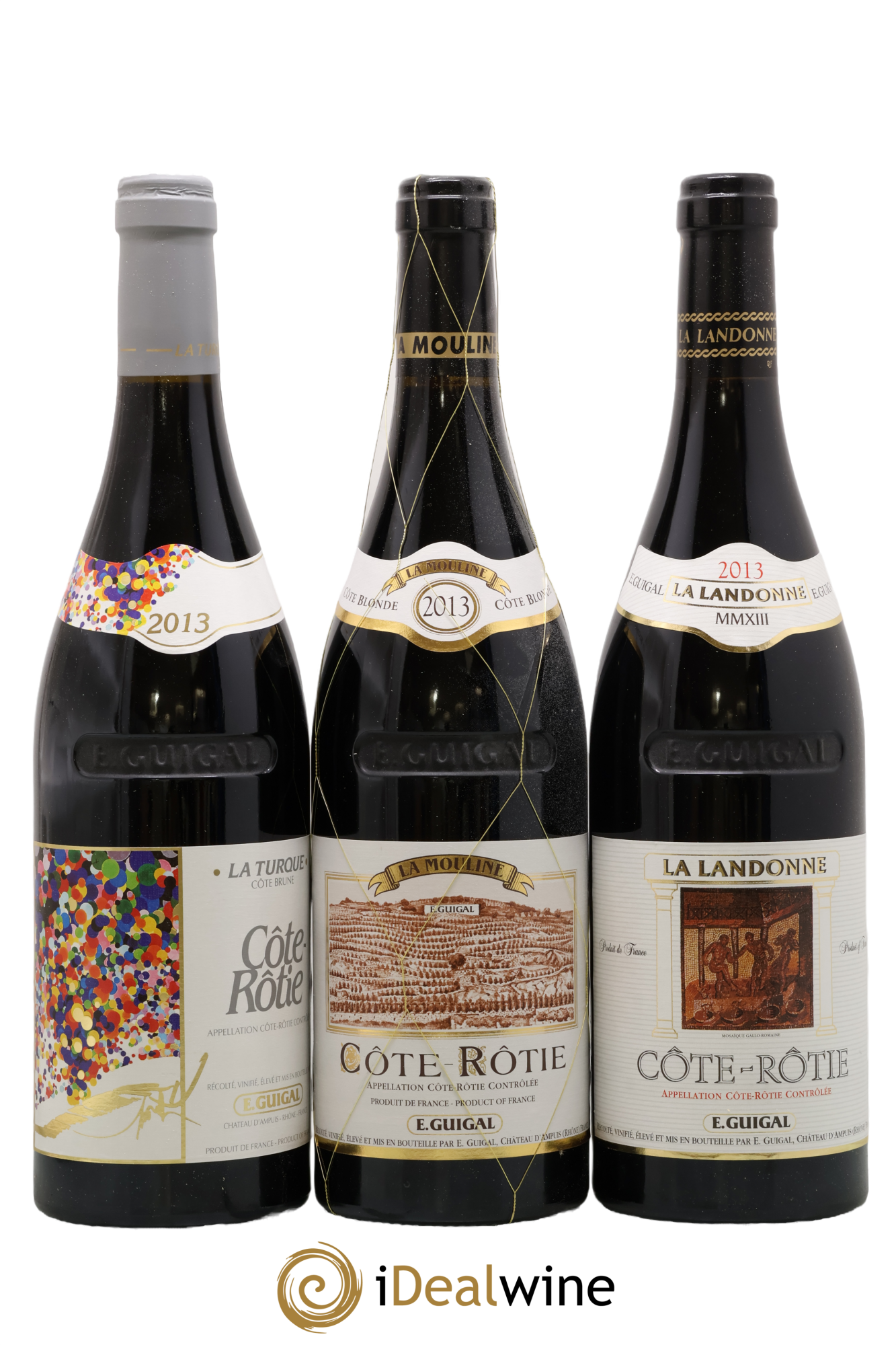 Côte-Rôtie Guigal Trilogie La Turque - La Landonne - La Mouline 2013 - Lot de 3 bouteilles - 0