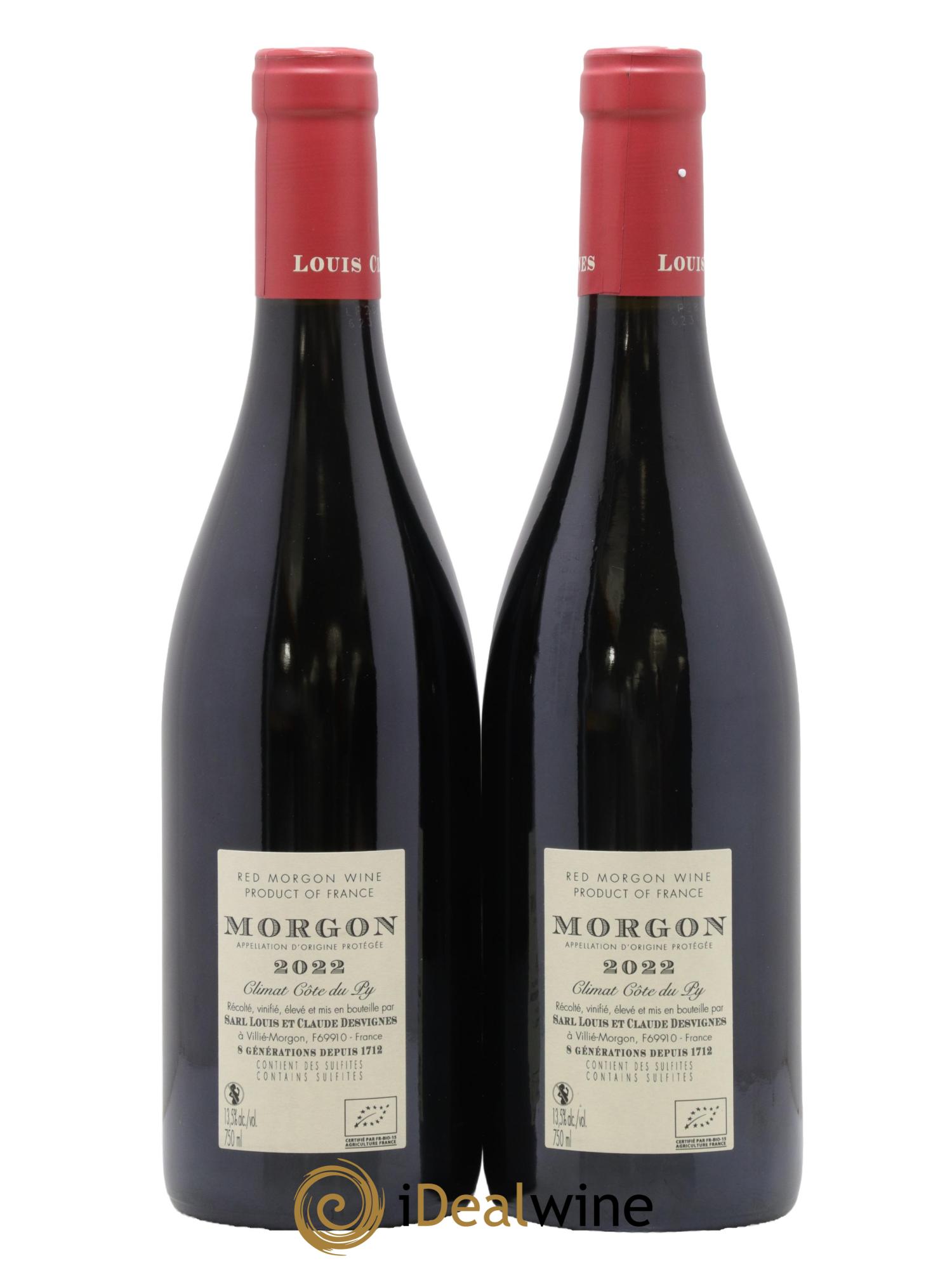 Morgon Côte du Py Louis-Claude Desvignes 2022 - Lot de 2 bouteilles - 1