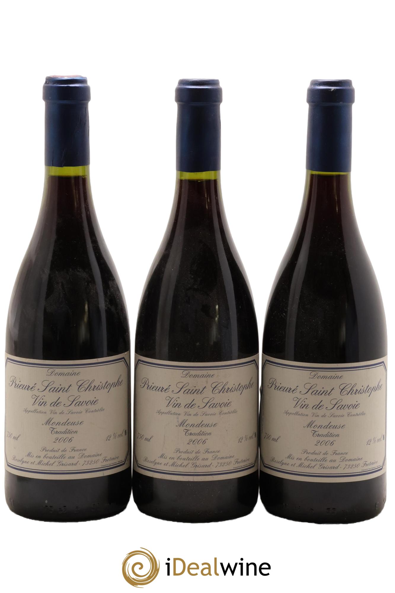 Vin de Savoie Mondeuse Tradition Prieuré Saint Christophe (Domaine) 2006 - Lot of 3 bottles - 0