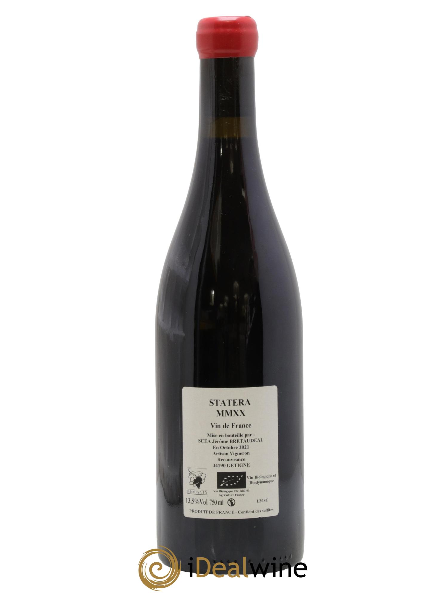 Vin de France Statera Jérôme Bretaudeau - Domaine de Bellevue 2020 - Lotto di 1 bottiglia - 1