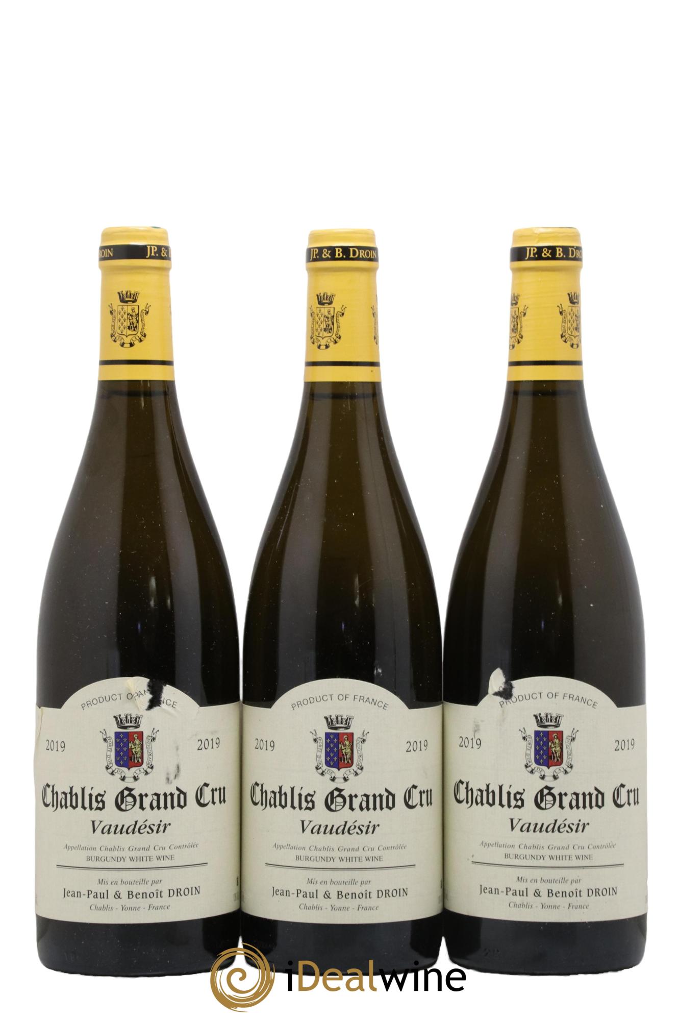 Chablis Grand Cru Vaudésir Jean-Paul & Benoît Droin (Domaine) 2019 - Lot de 3 bouteilles - 0