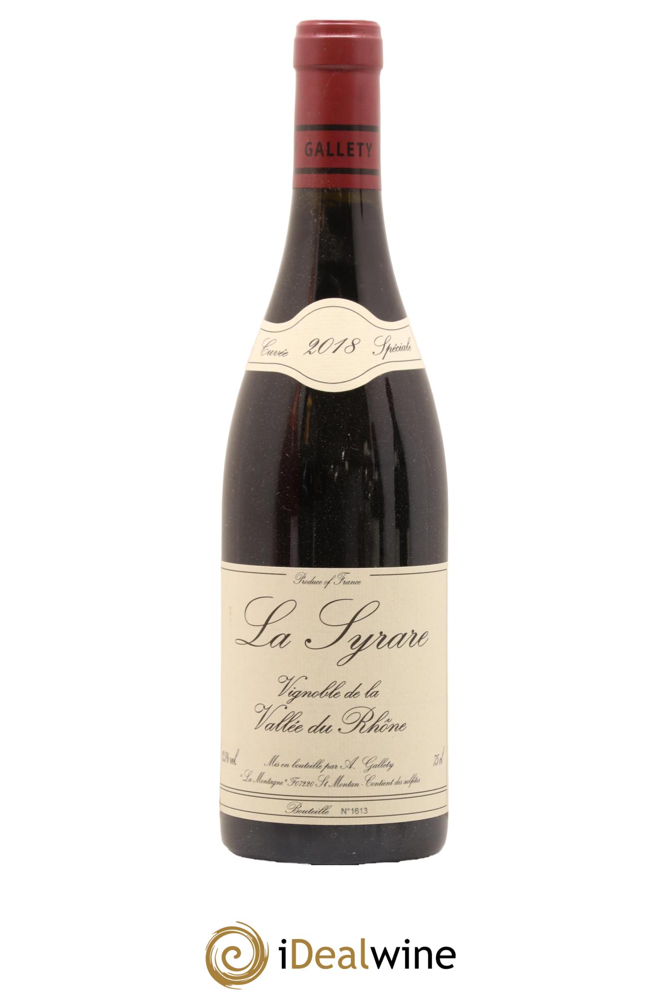 Côtes du Vivarais La Syrare Gallety (Domaine) 2018 - Lot de 1 bouteille - 0