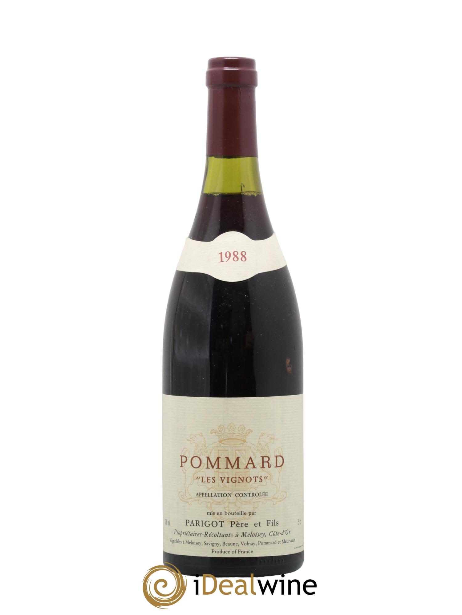 Pommard Les Vignots Domaine Parigot 1988 - Lot de 1 bouteille - 0