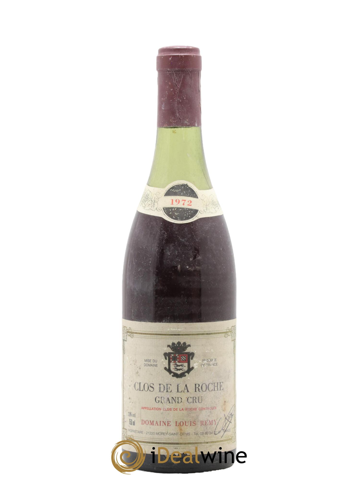 Clos de la Roche Grand Cru Louis Remy - Chantal Remy (Domaine) 1972 - Lot de 1 bouteille - 0