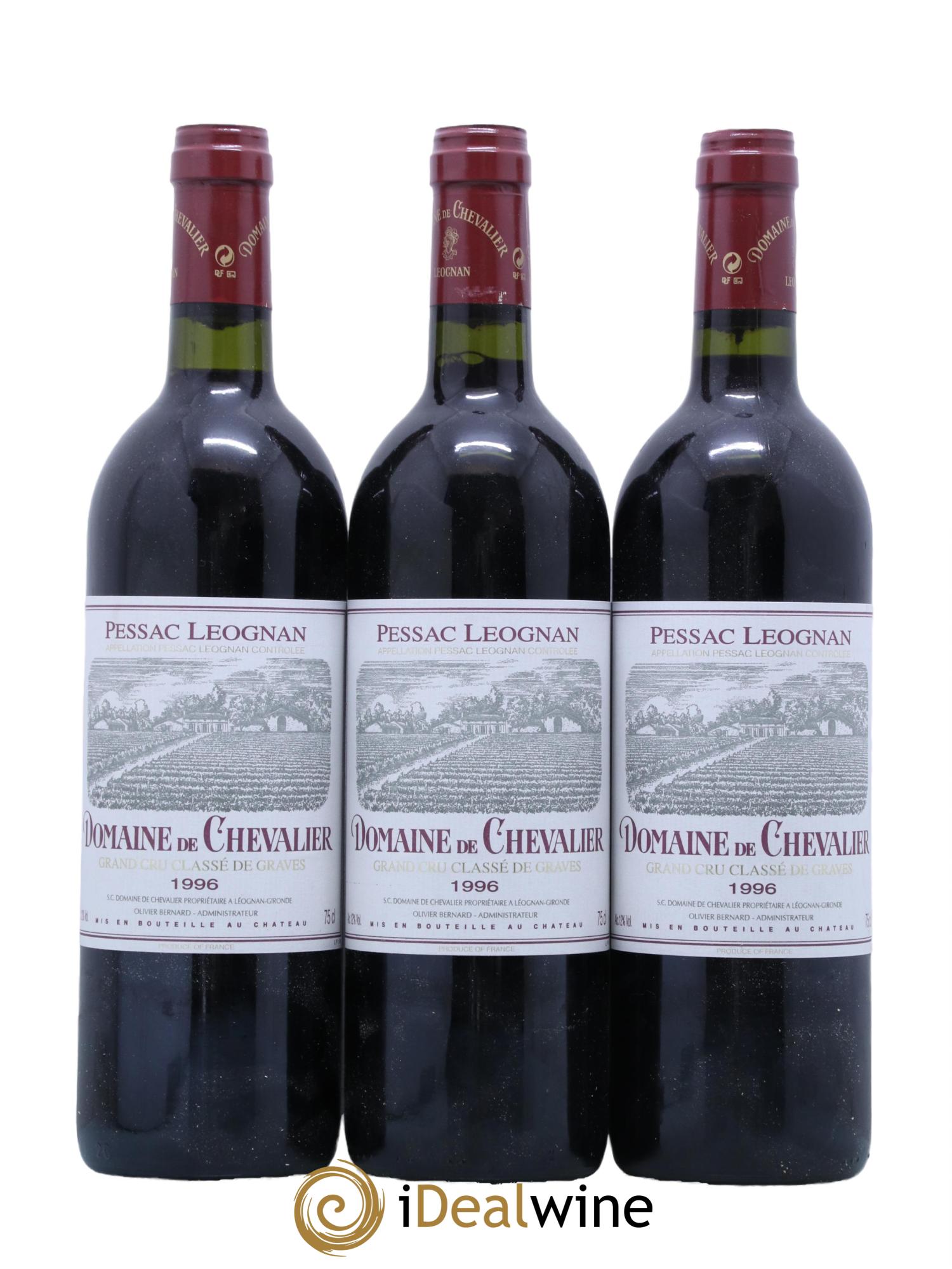 Domaine de Chevalier Cru Classé de Graves 1996 - Lot de 3 bouteilles - 0