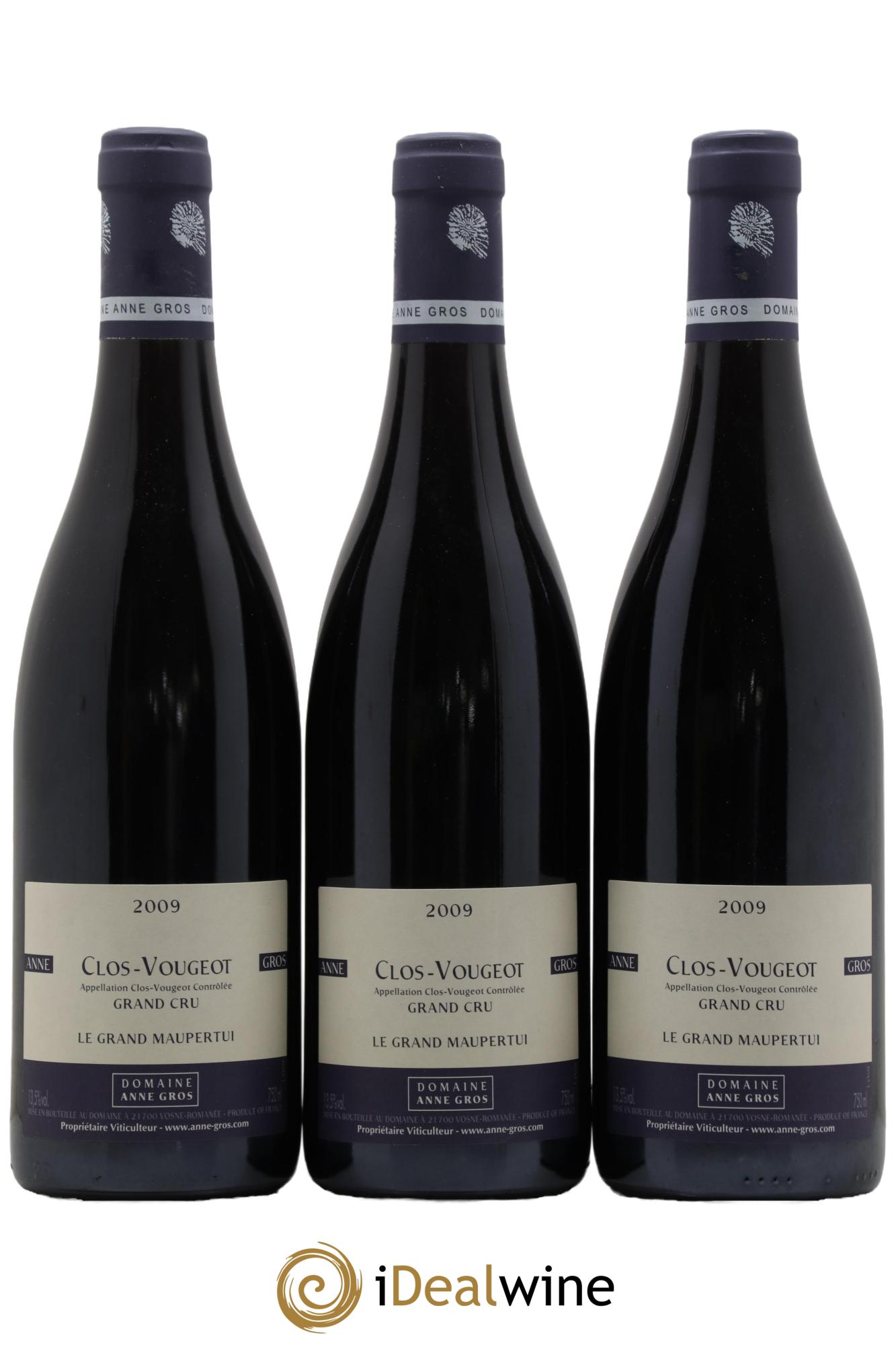 Clos de Vougeot Grand Cru Le Grand Maupertui Anne Gros 2009 - Lot de 3 bouteilles - 0