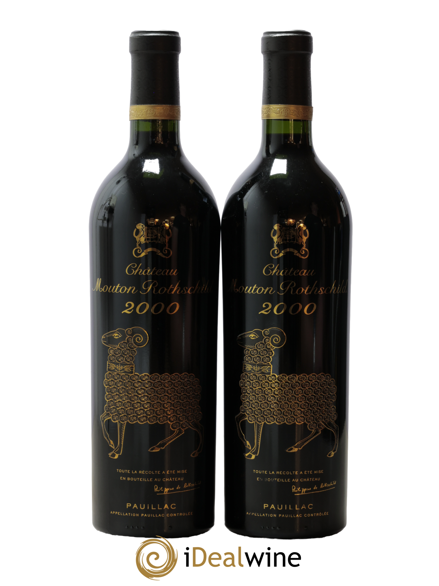Château Mouton Rothschild 1er Grand Cru Classé 2000 - Lot de 2 bouteilles - 0